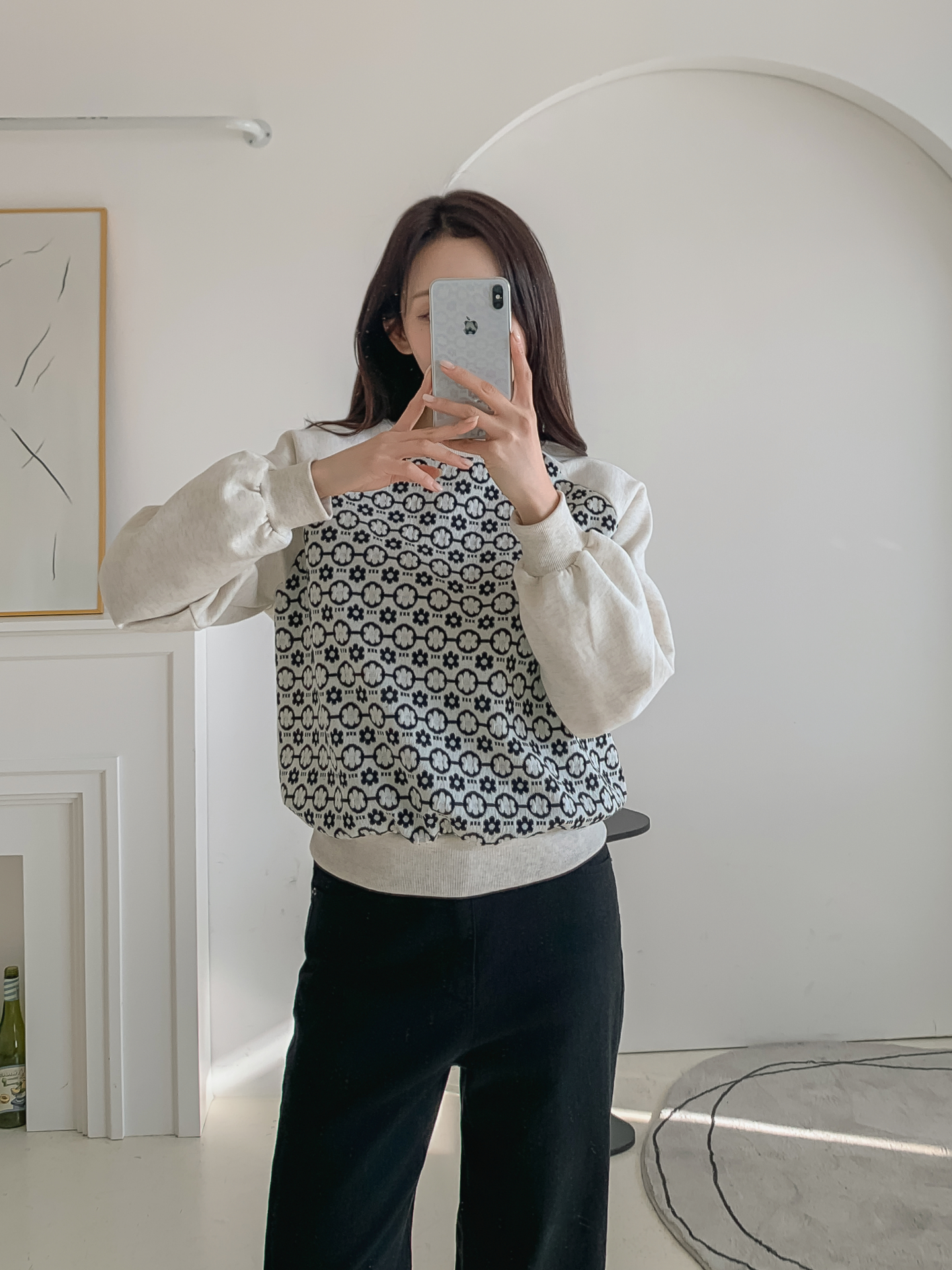 裏起毛ラウンドネック花柄カラースウェット | 詳細画像31