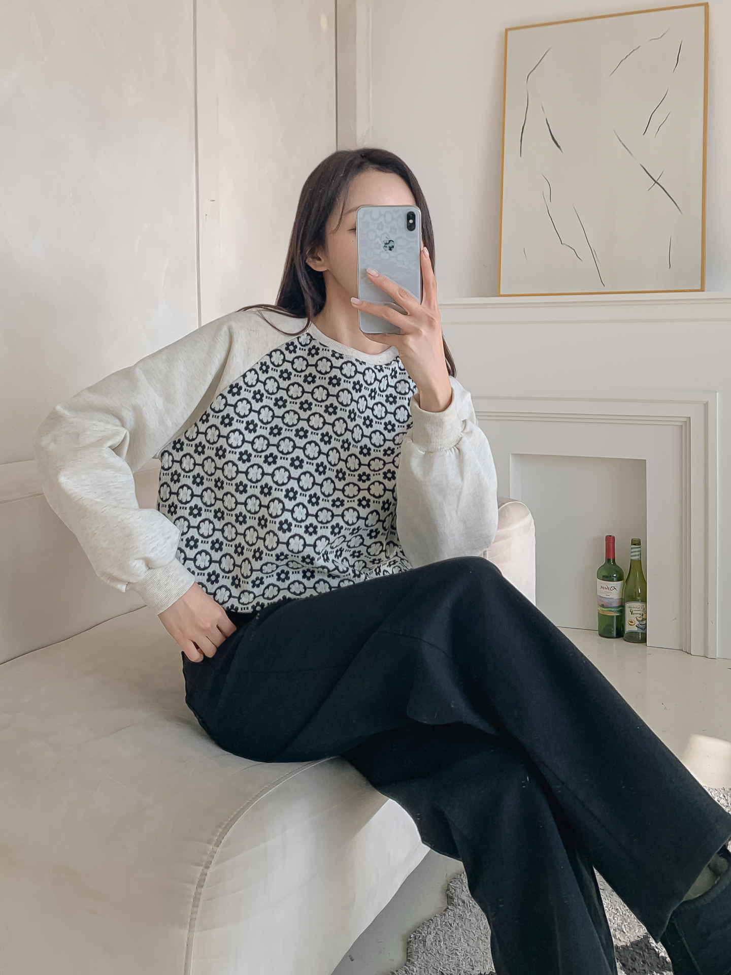 裏起毛ラウンドネック花柄カラースウェット | 詳細画像32