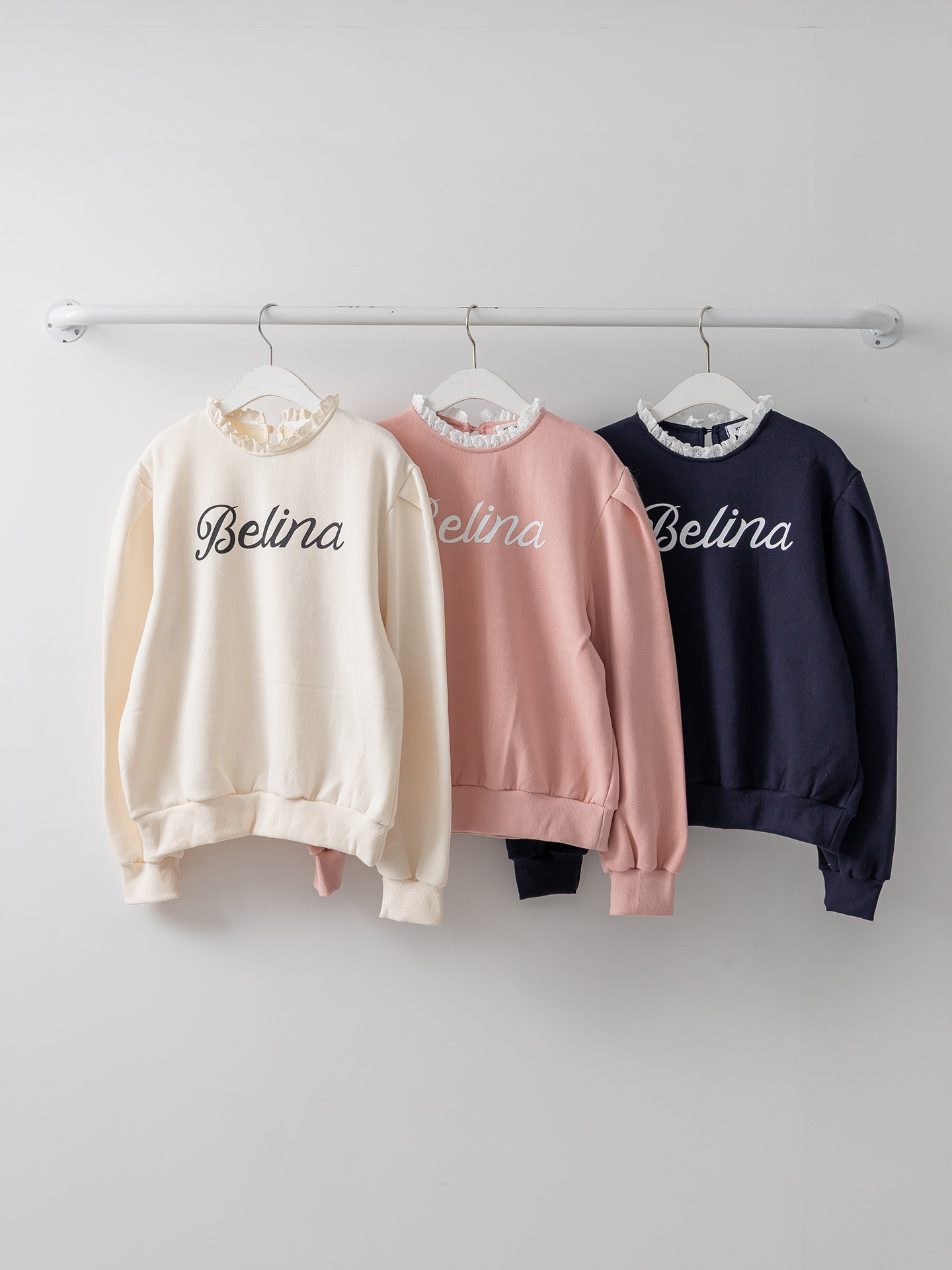 裏起毛ラウンドネックプリントレースカラースウェット | 詳細画像2