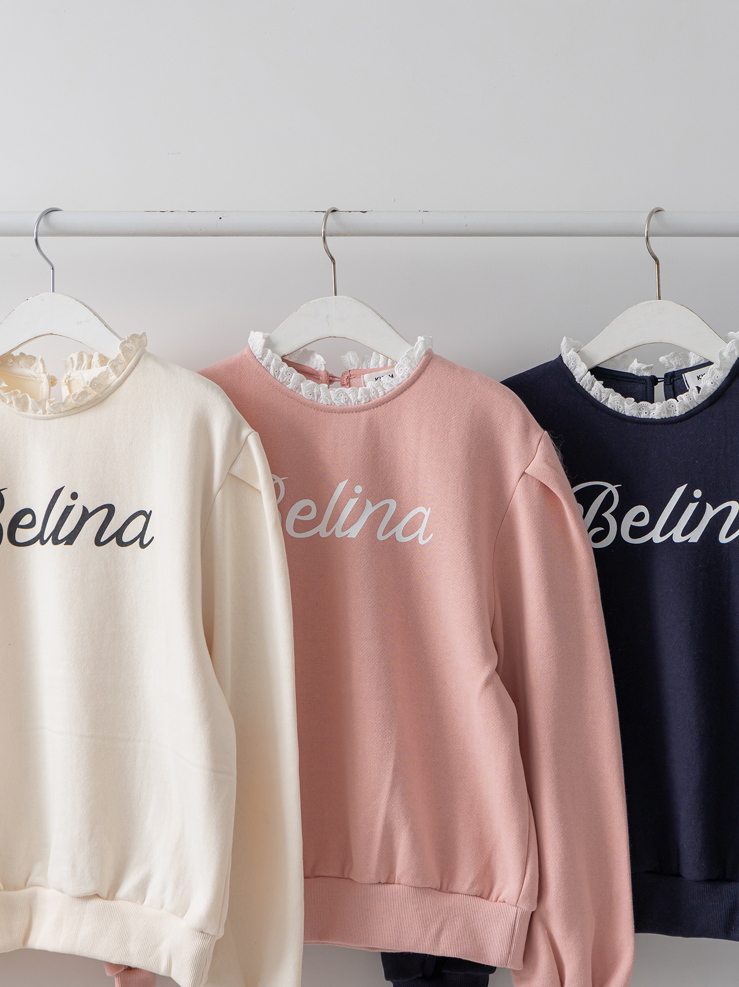 裏起毛ラウンドネックプリントレースカラースウェット | 詳細画像3