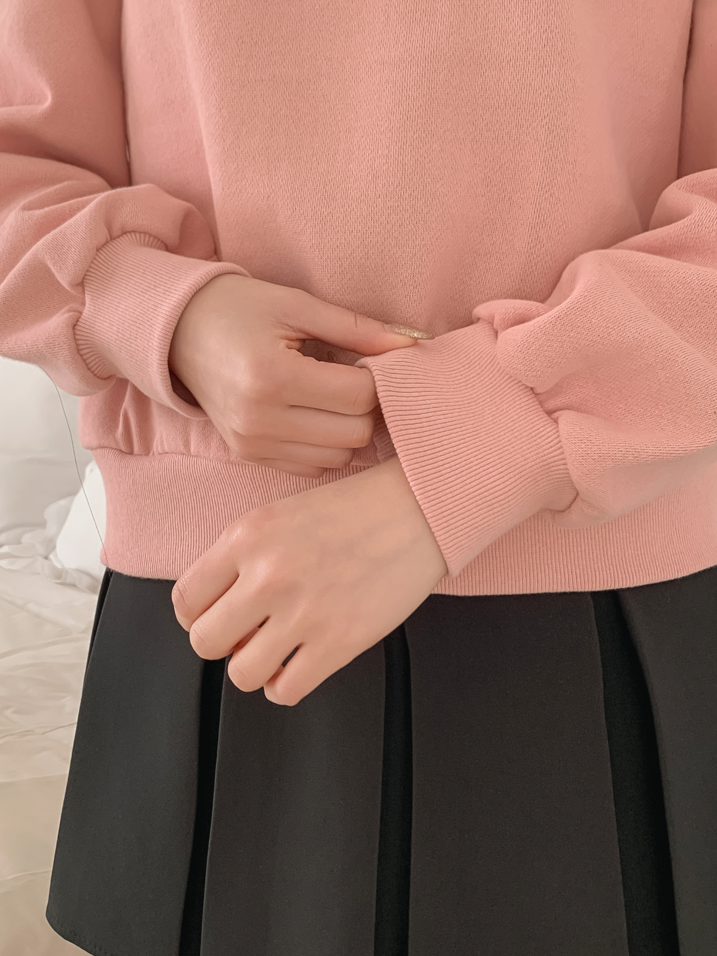 裏起毛ラウンドネックプリントレースカラースウェット | 詳細画像10