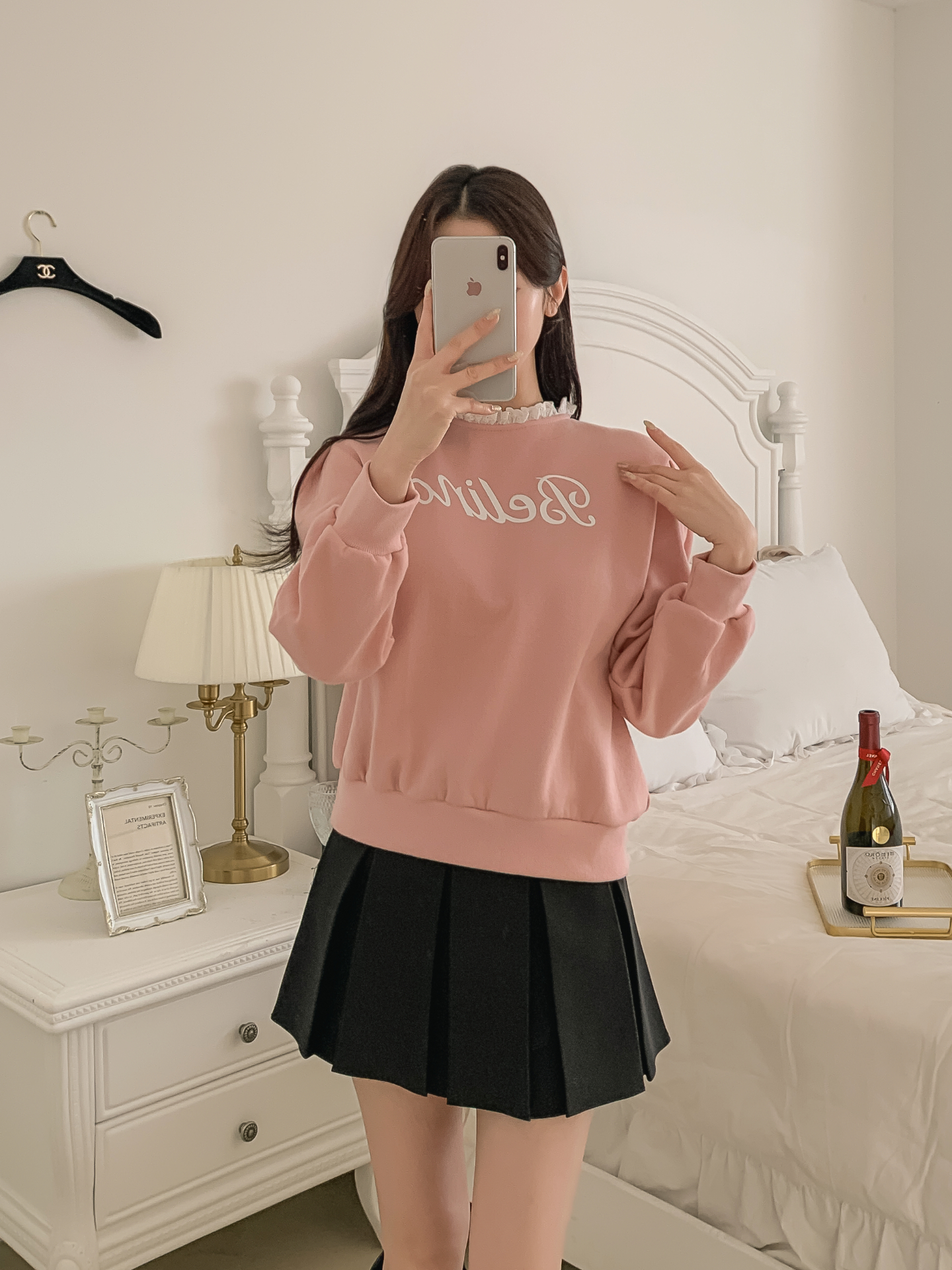 裏起毛ラウンドネックプリントレースカラースウェット | 詳細画像17