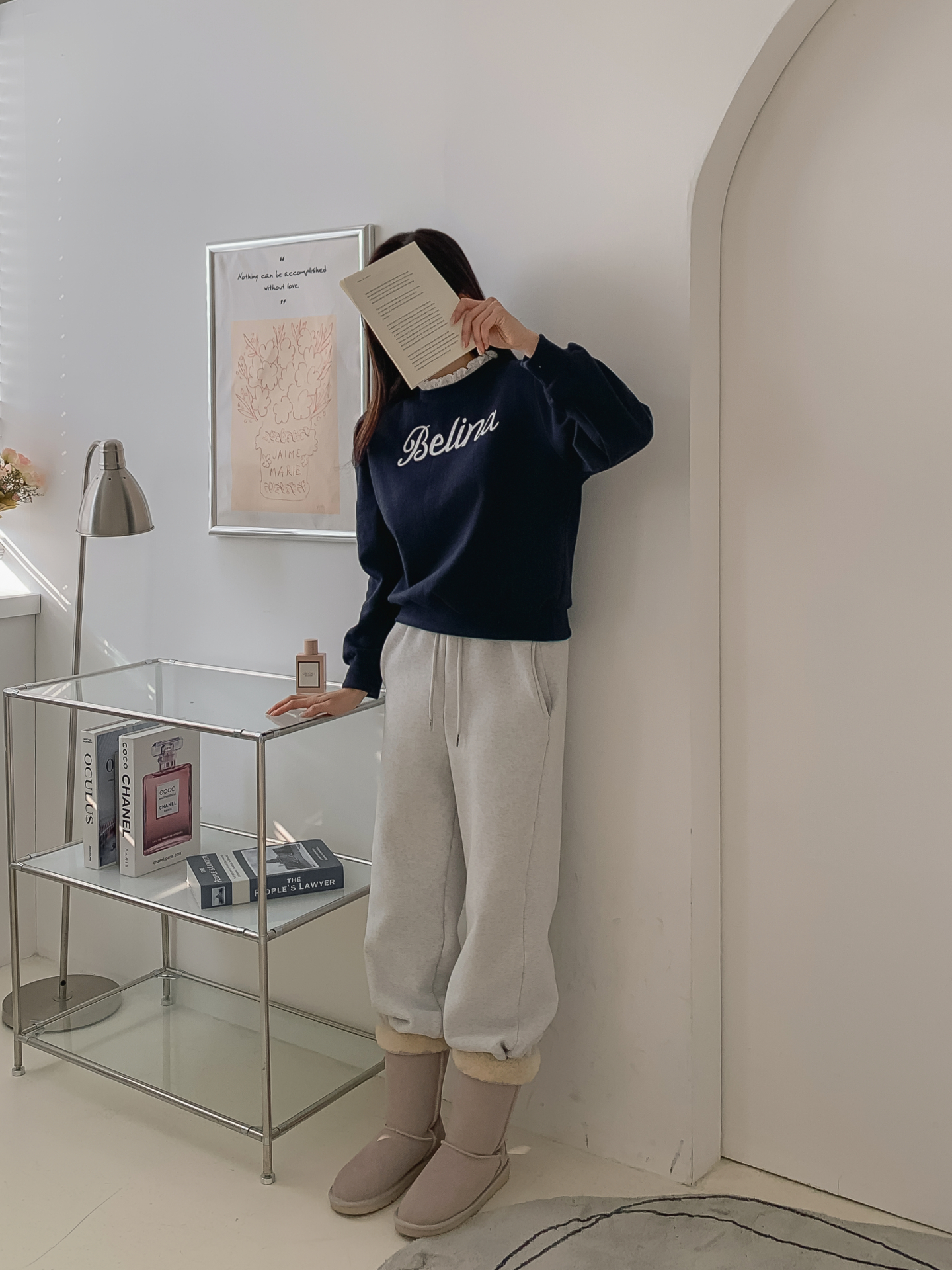 裏起毛ラウンドネックプリントレースカラースウェット | 詳細画像27