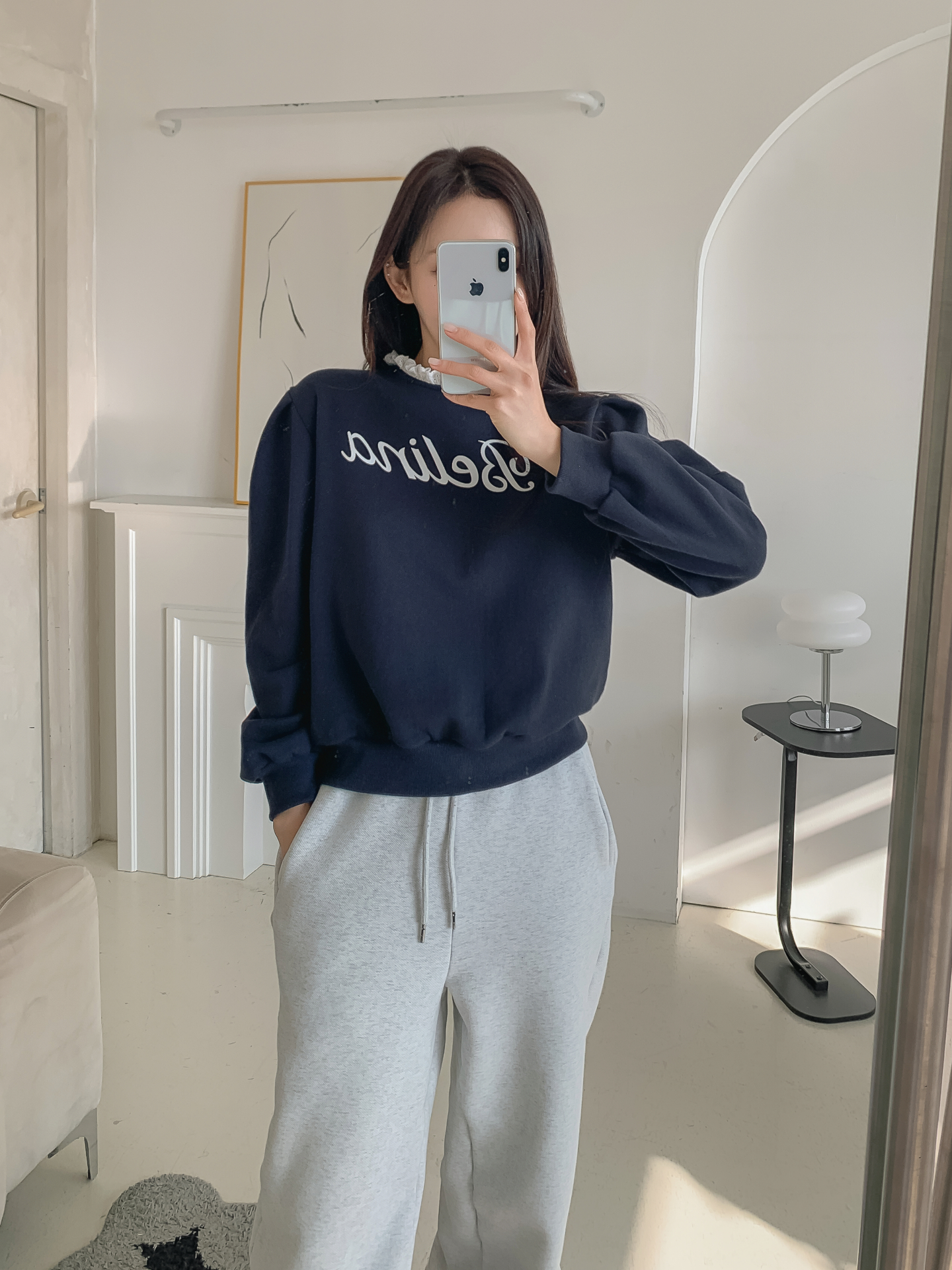 裏起毛ラウンドネックプリントレースカラースウェット | 詳細画像30