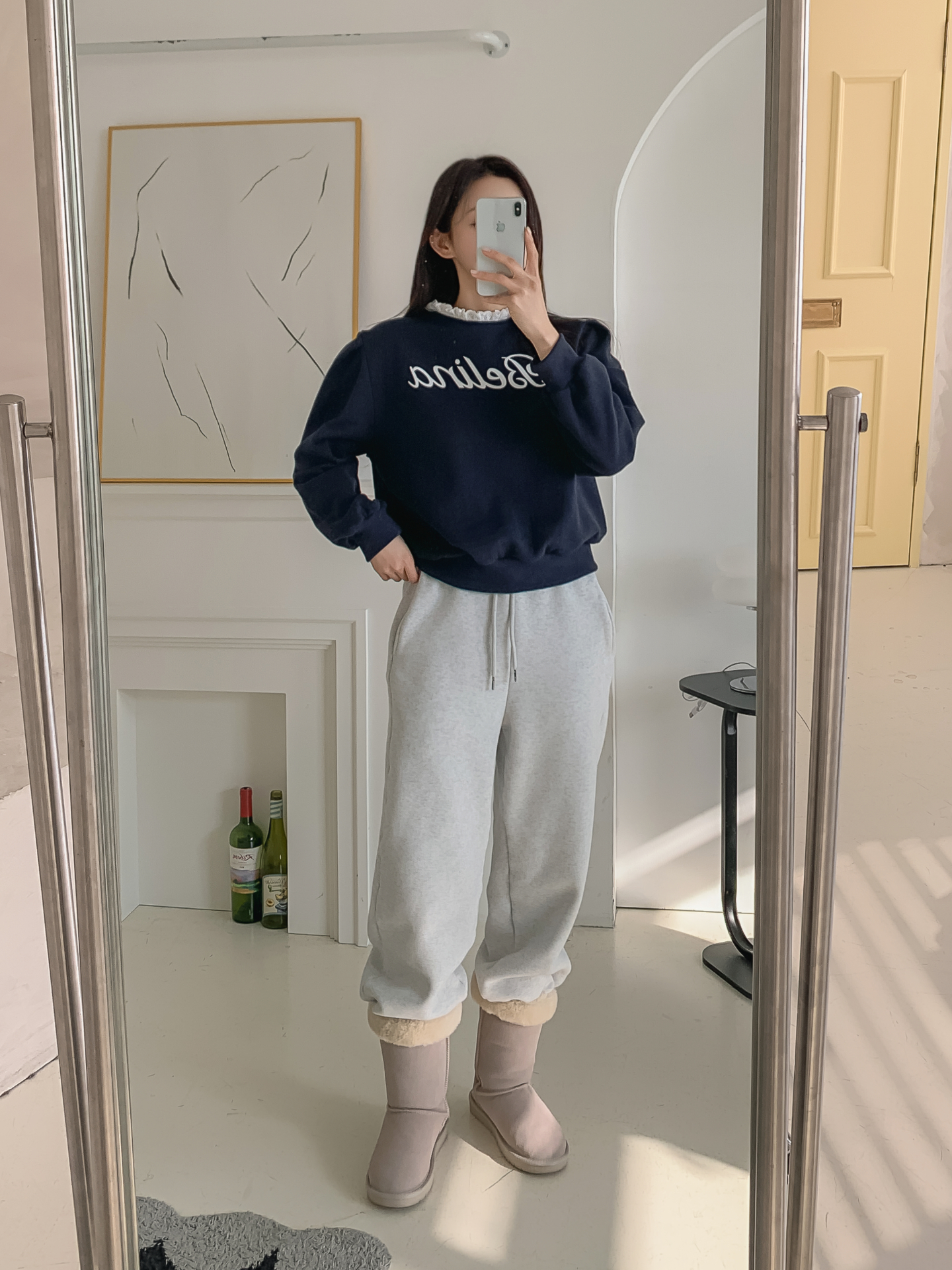 裏起毛ラウンドネックプリントレースカラースウェット | 詳細画像32