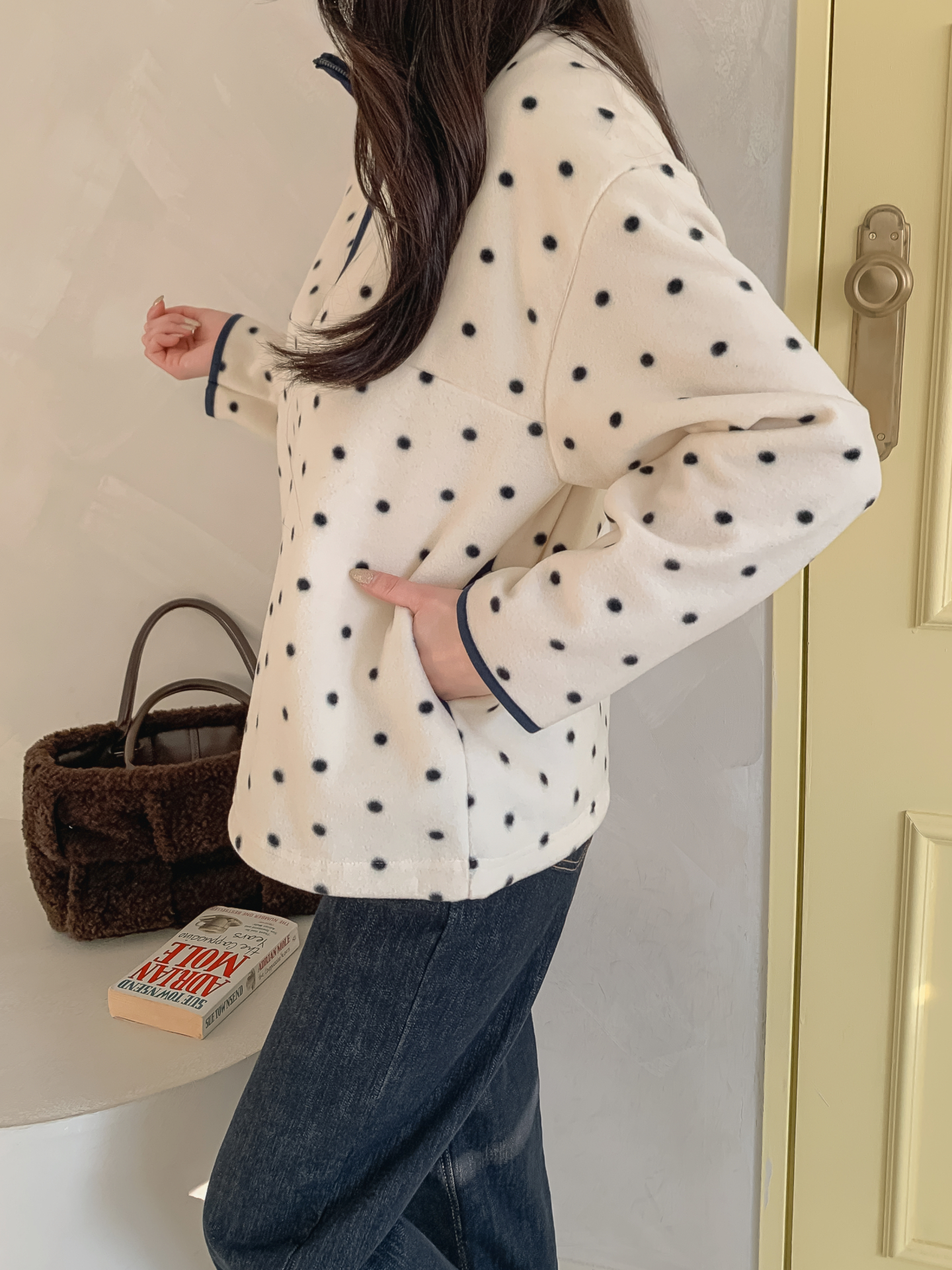 フリースハイネックハーフジップドットスウェット | 詳細画像7