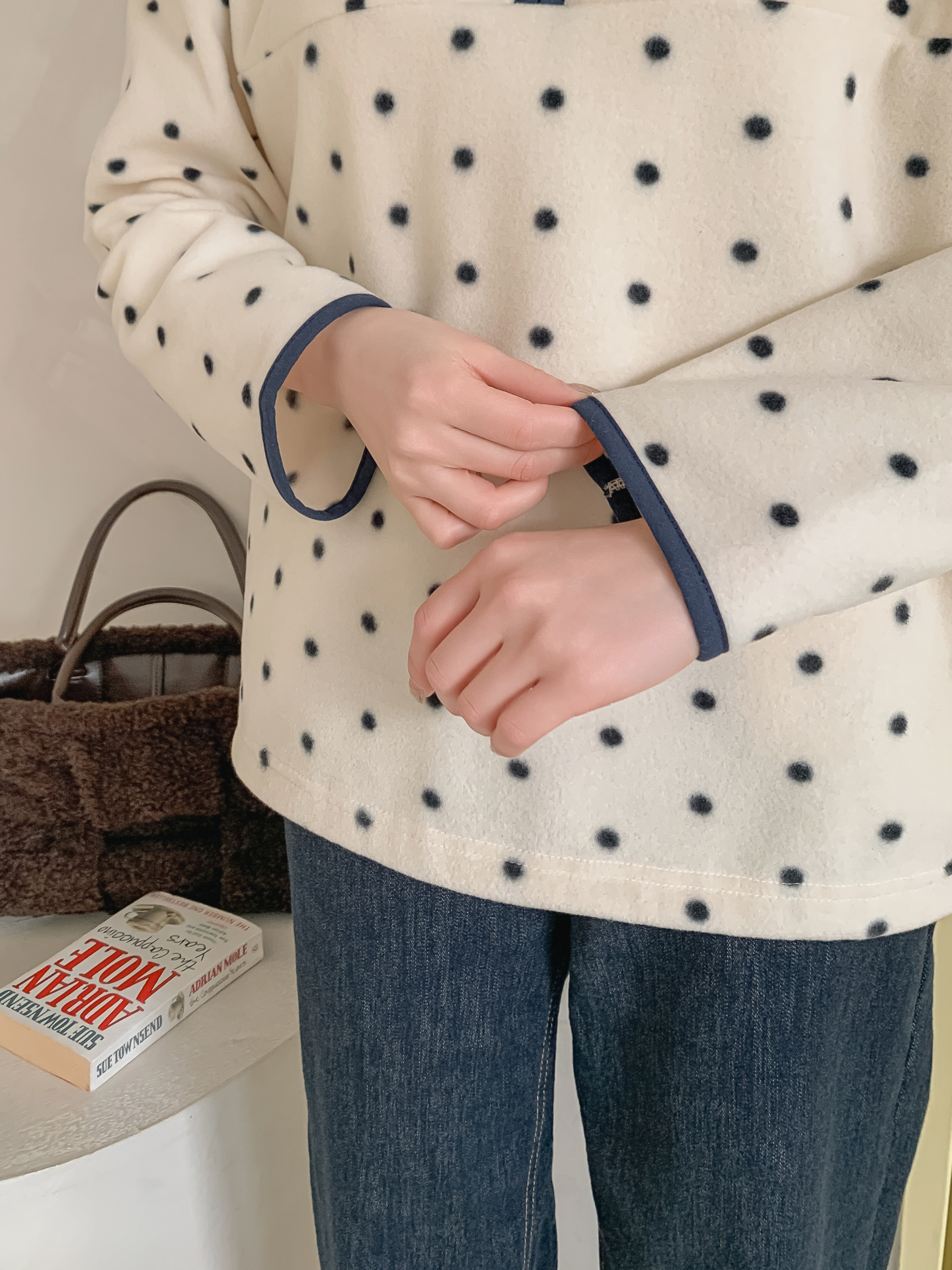 フリースハイネックハーフジップドットスウェット | 詳細画像9