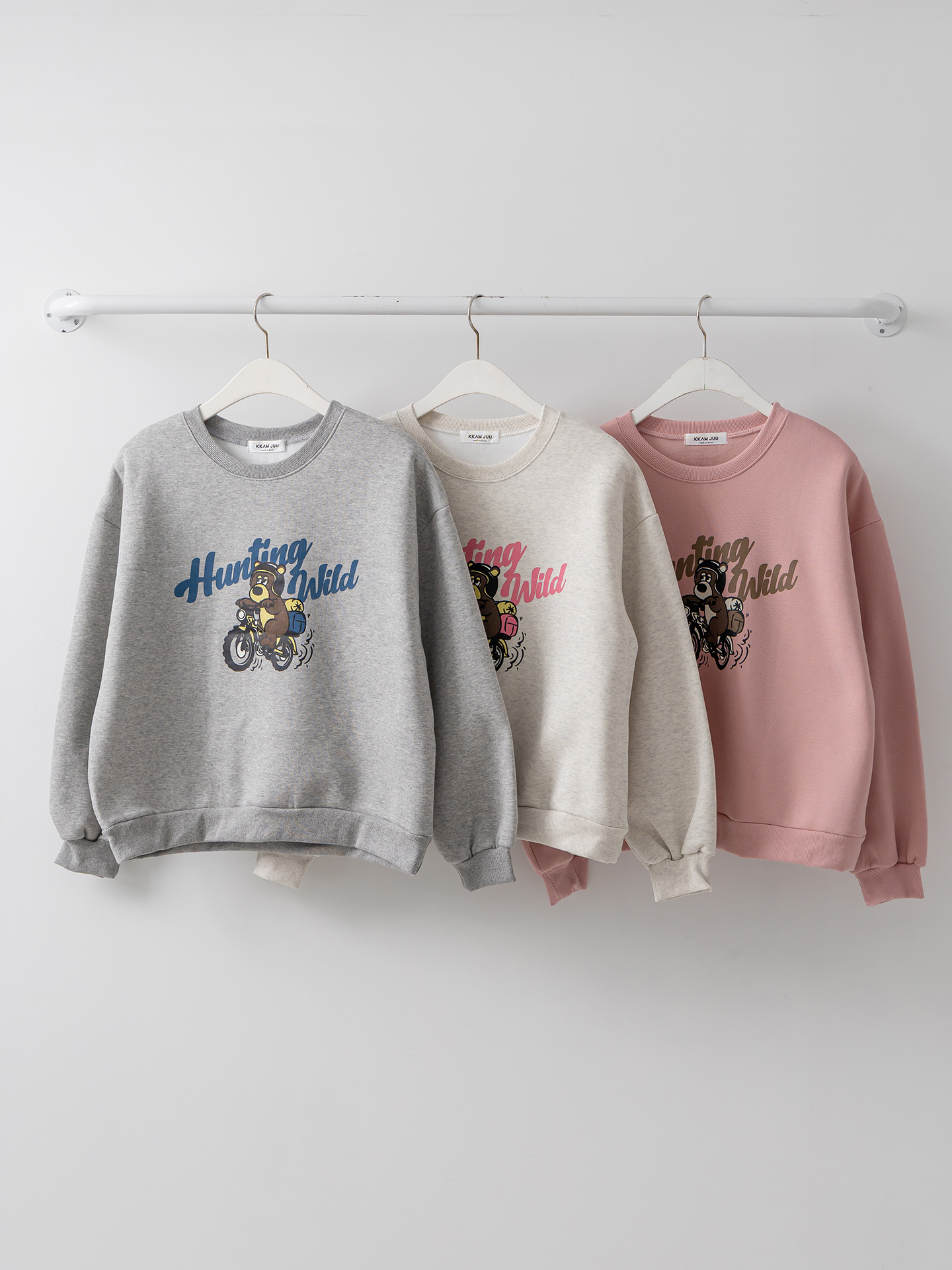 裏起毛ラウンドネックベーシックプリントカラースウェット | 詳細画像2