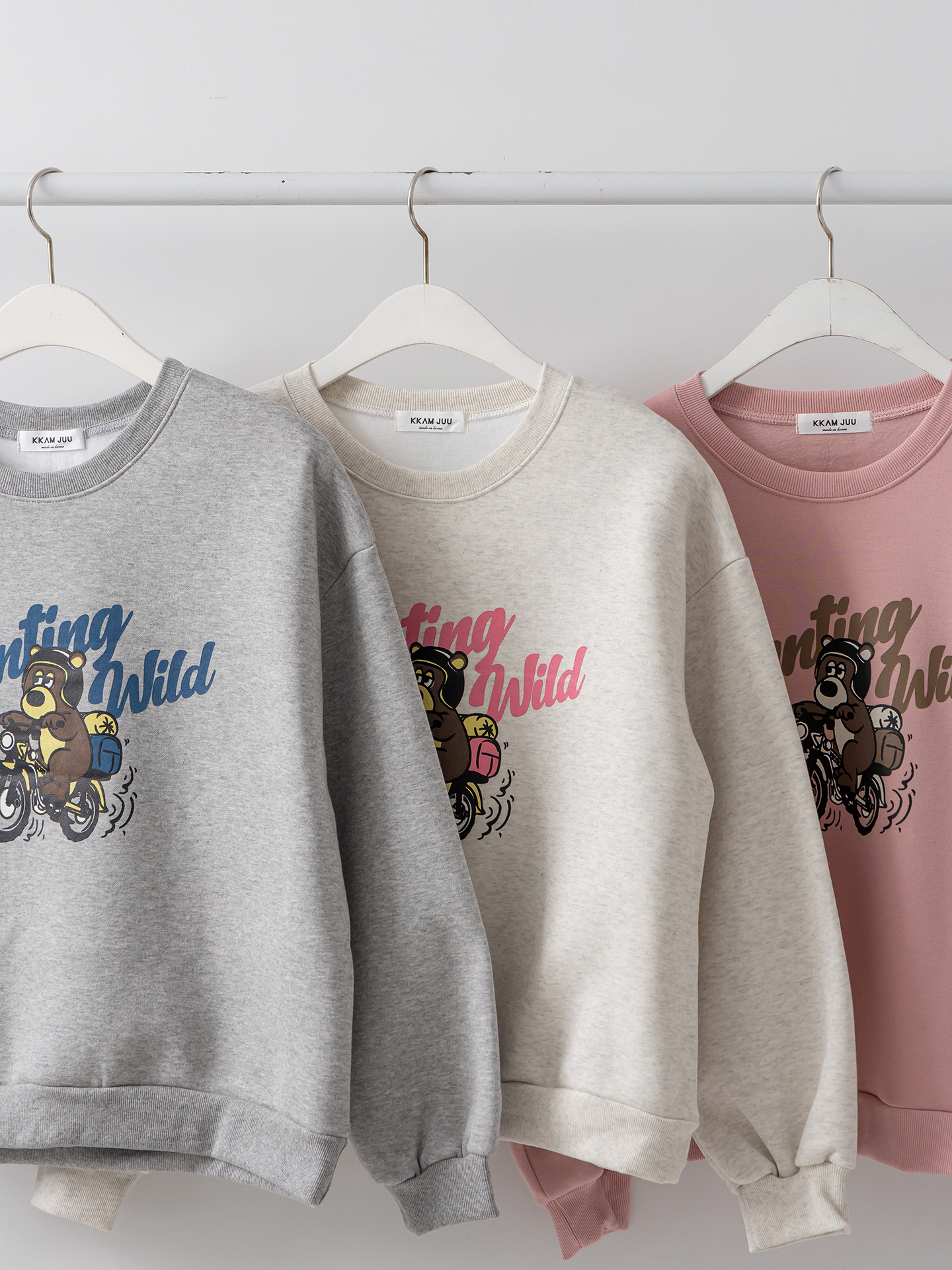 裏起毛ラウンドネックベーシックプリントカラースウェット | 詳細画像3