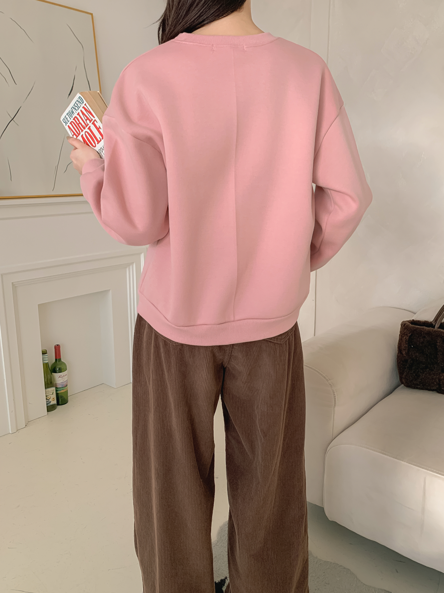 裏起毛ラウンドネックベーシックプリントカラースウェット | 詳細画像7