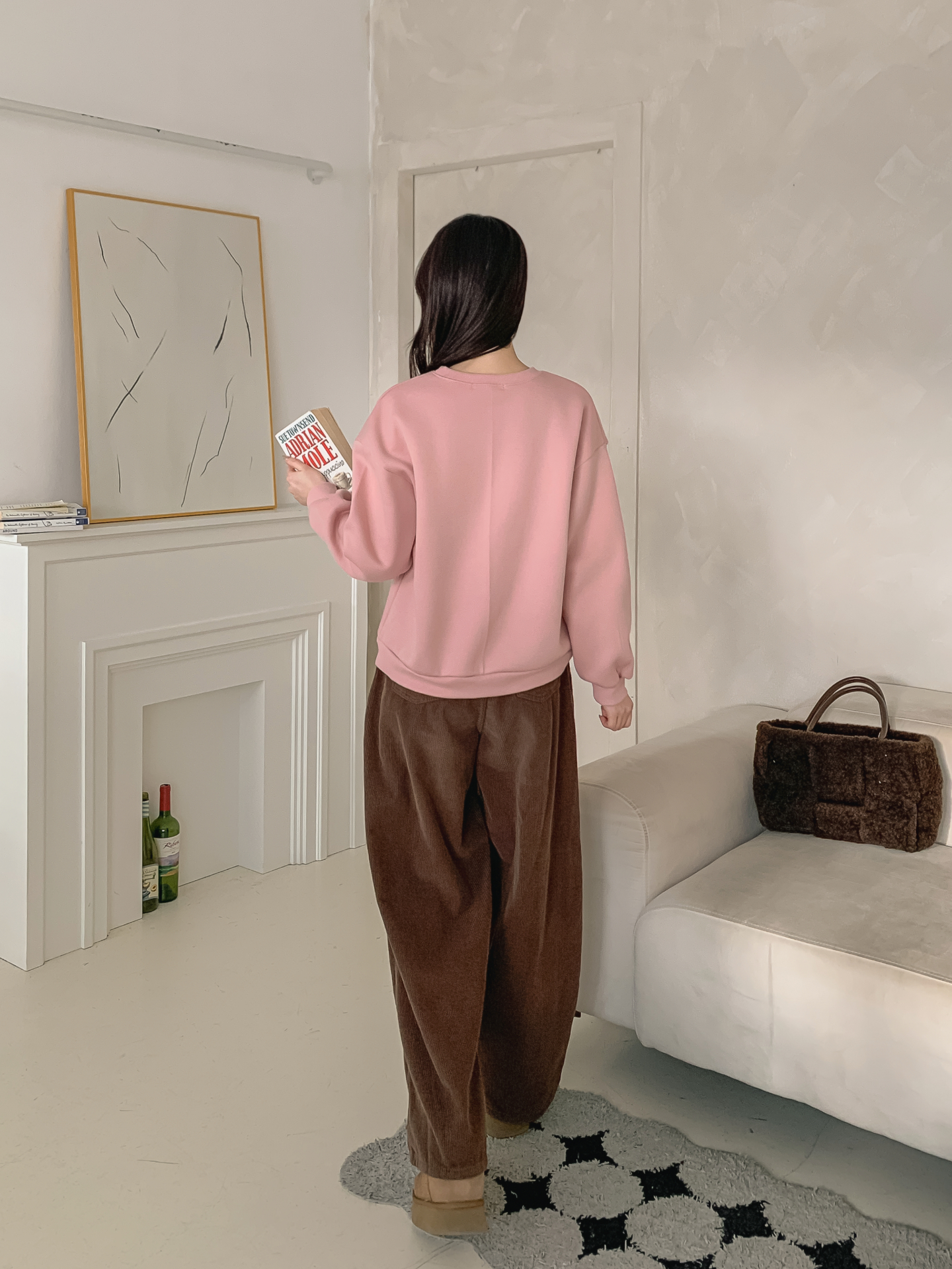 裏起毛ラウンドネックベーシックプリントカラースウェット | 詳細画像8