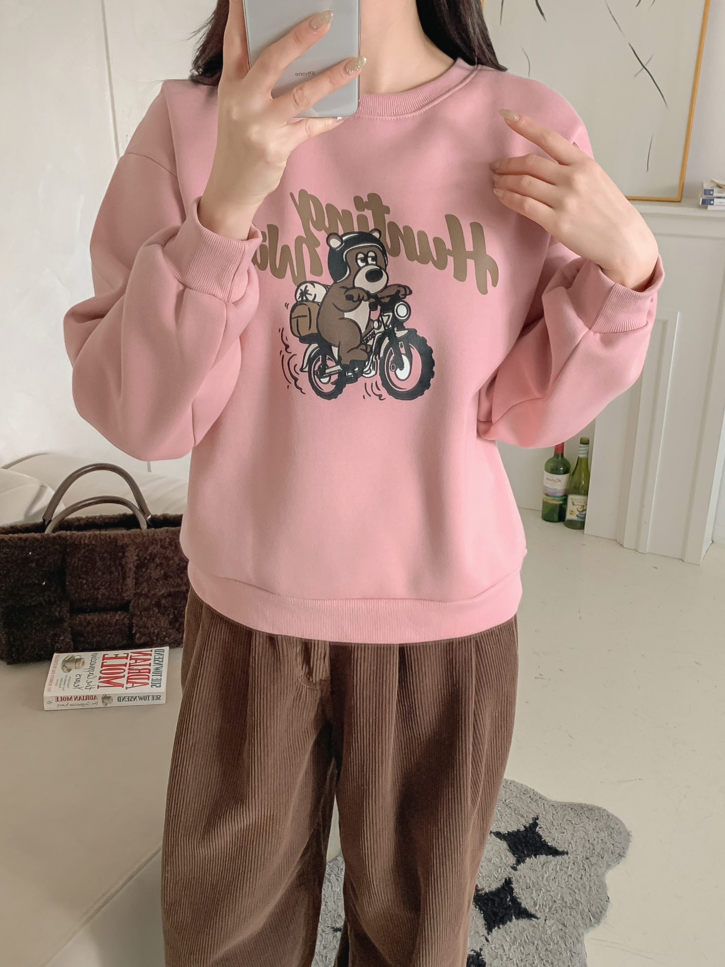 裏起毛ラウンドネックベーシックプリントカラースウェット | 詳細画像18