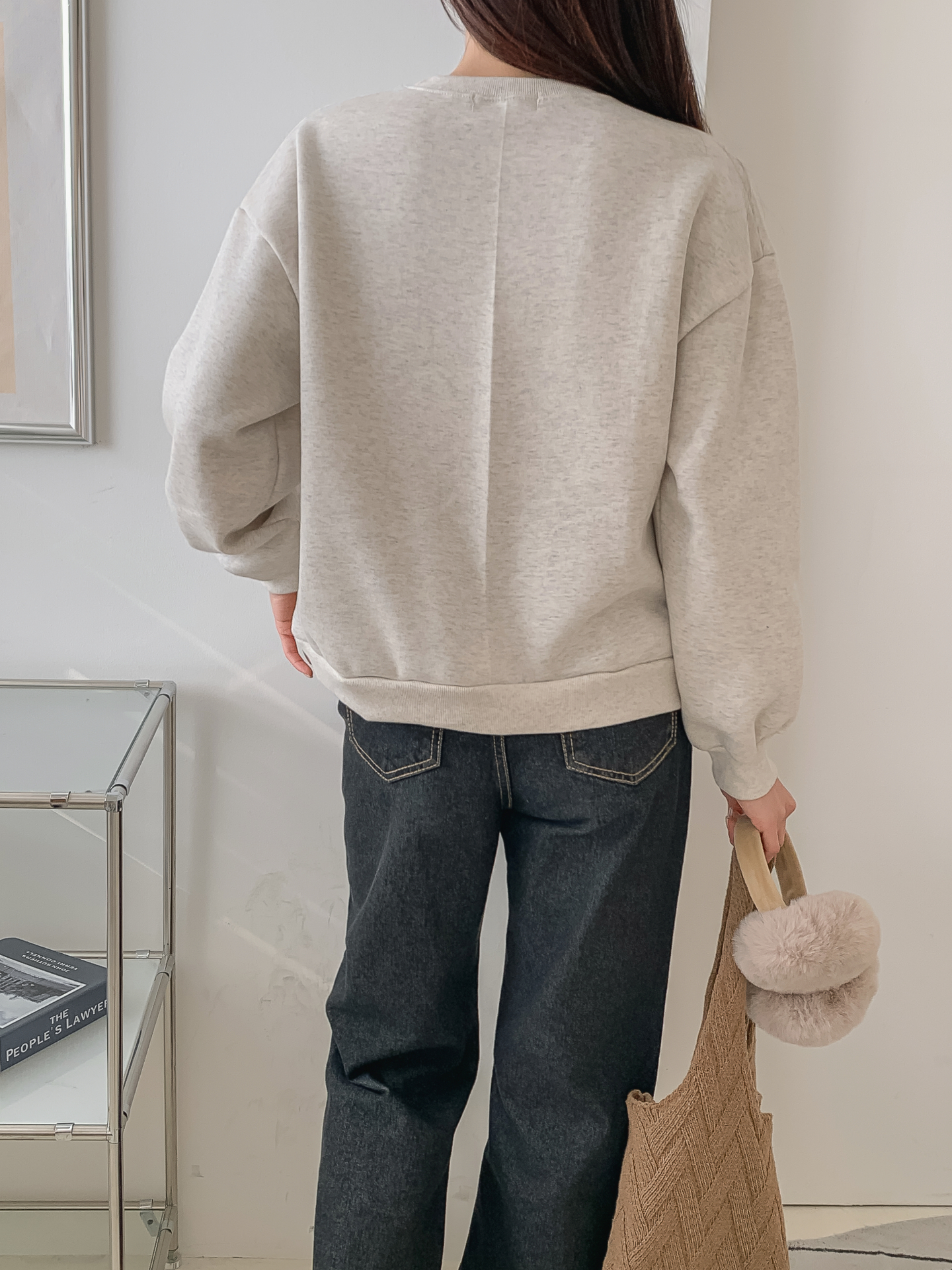 裏起毛ラウンドネックベーシックプリントカラースウェット | 詳細画像24