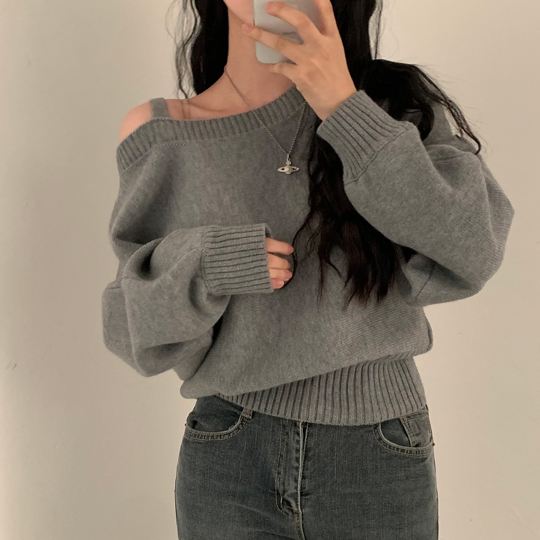 オフショルダードルマンニット | 詳細画像9