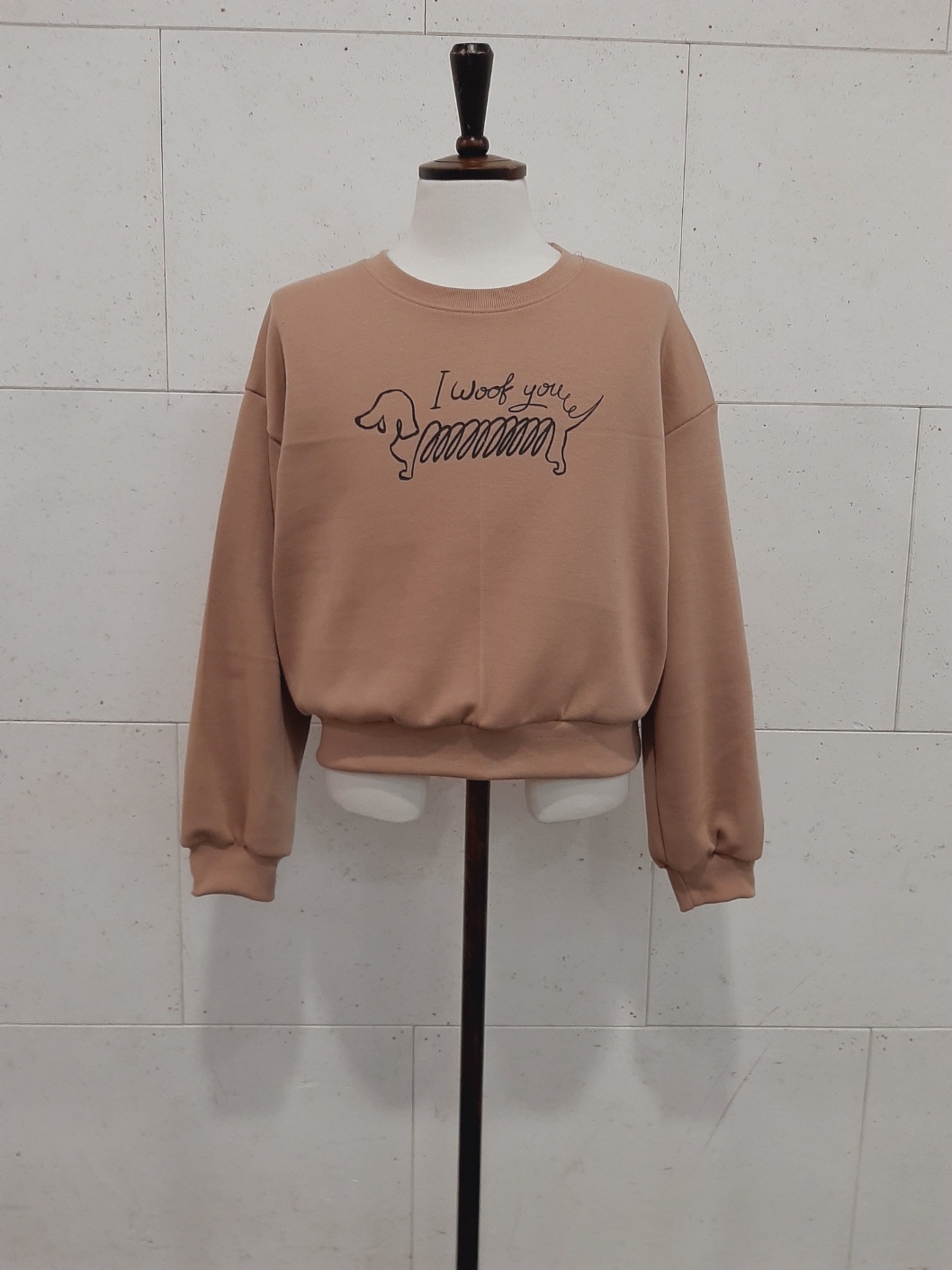 裏起毛ラウンドネックレタリング子犬犬ころスウェット | 詳細画像4