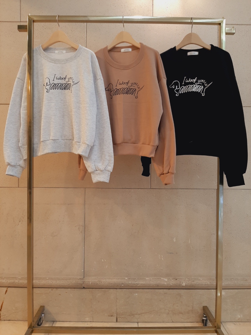 裏起毛ラウンドネックレタリング子犬犬ころスウェット | 詳細画像6