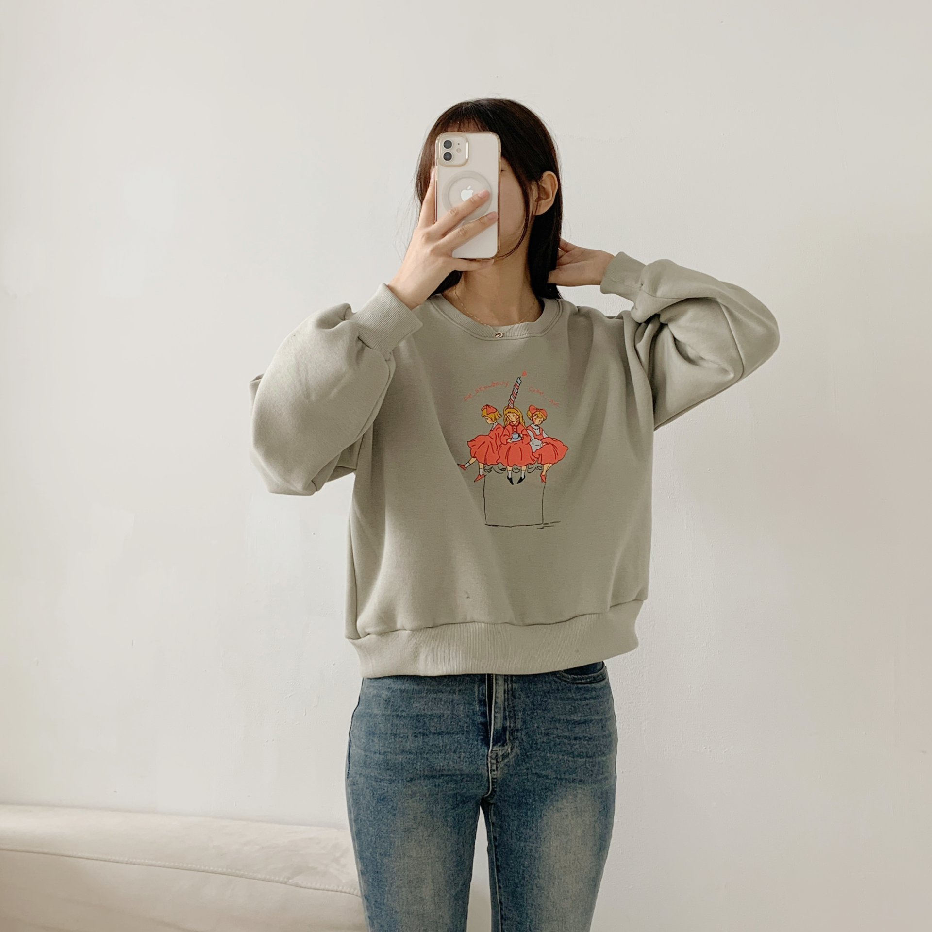 裏起毛ラウンドネックプリントスウェット | 詳細画像2