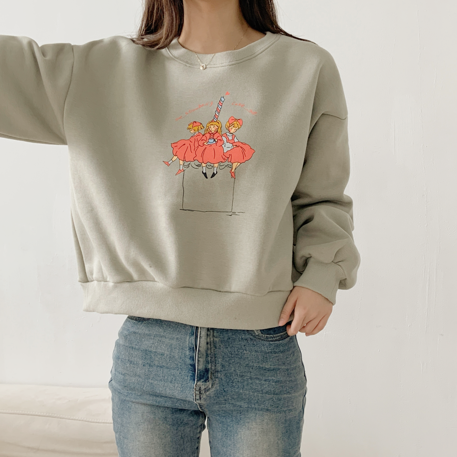 裏起毛ラウンドネックプリントスウェット | 詳細画像4