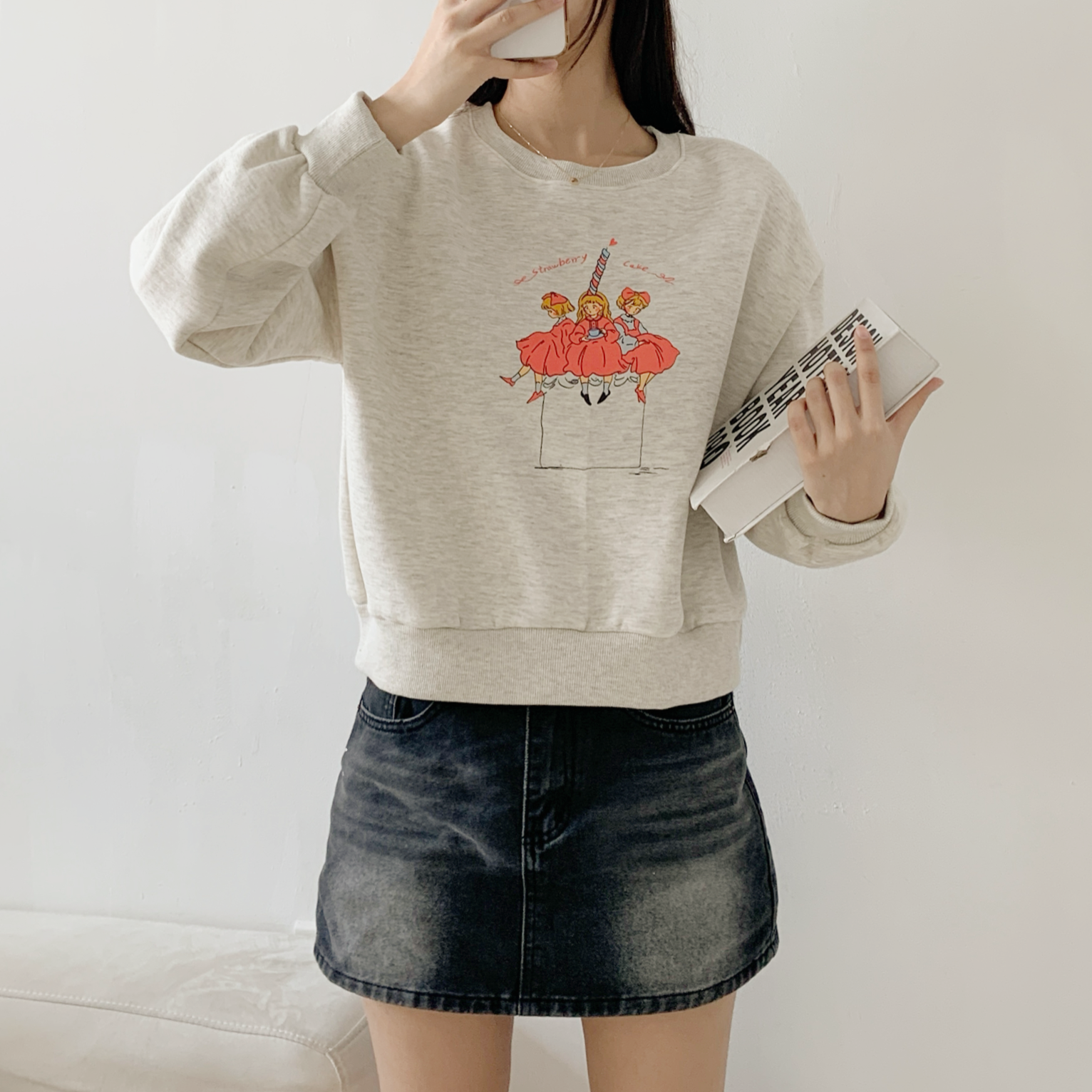 裏起毛ラウンドネックプリントスウェット | 詳細画像5