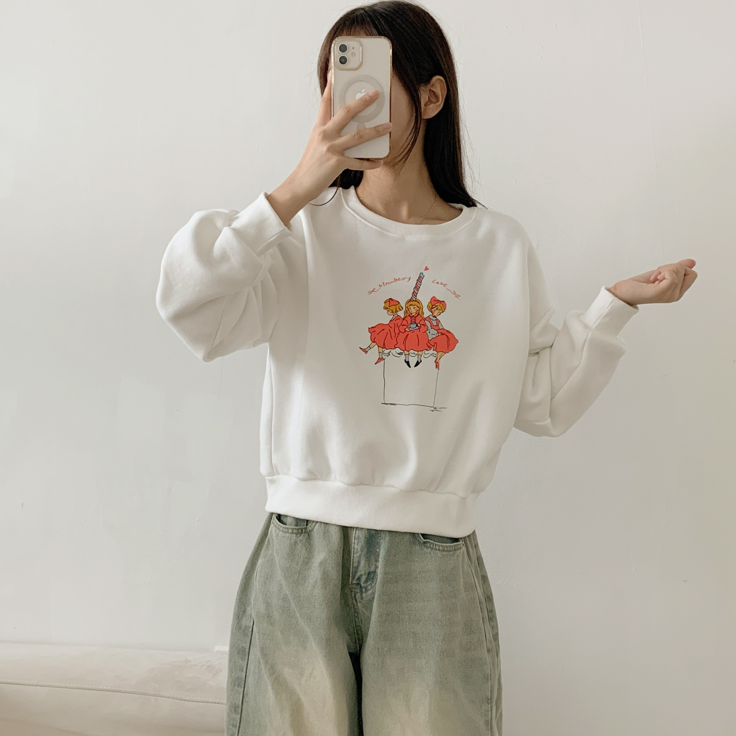 裏起毛ラウンドネックプリントスウェット | 詳細画像8