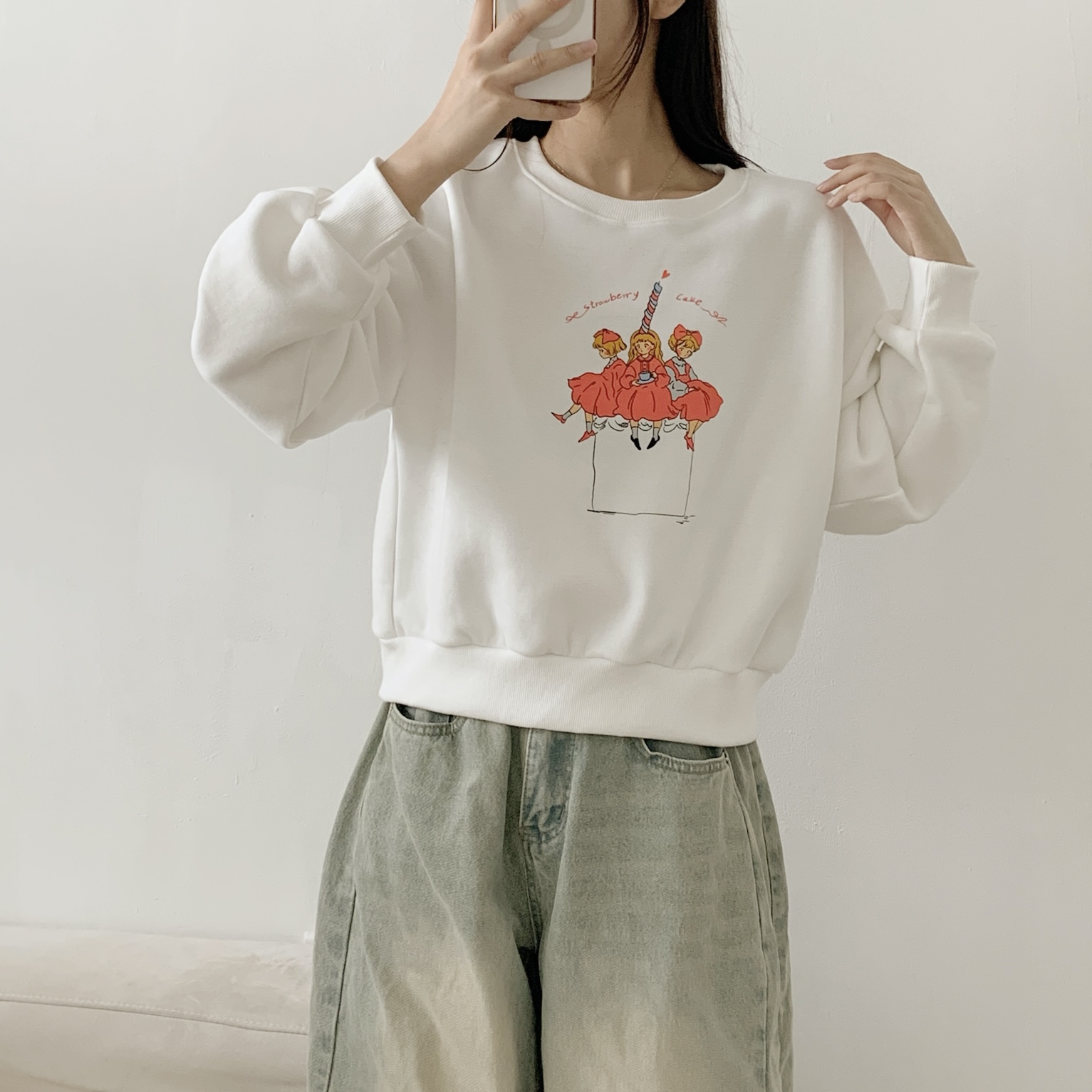 裏起毛ラウンドネックプリントスウェット | 詳細画像9