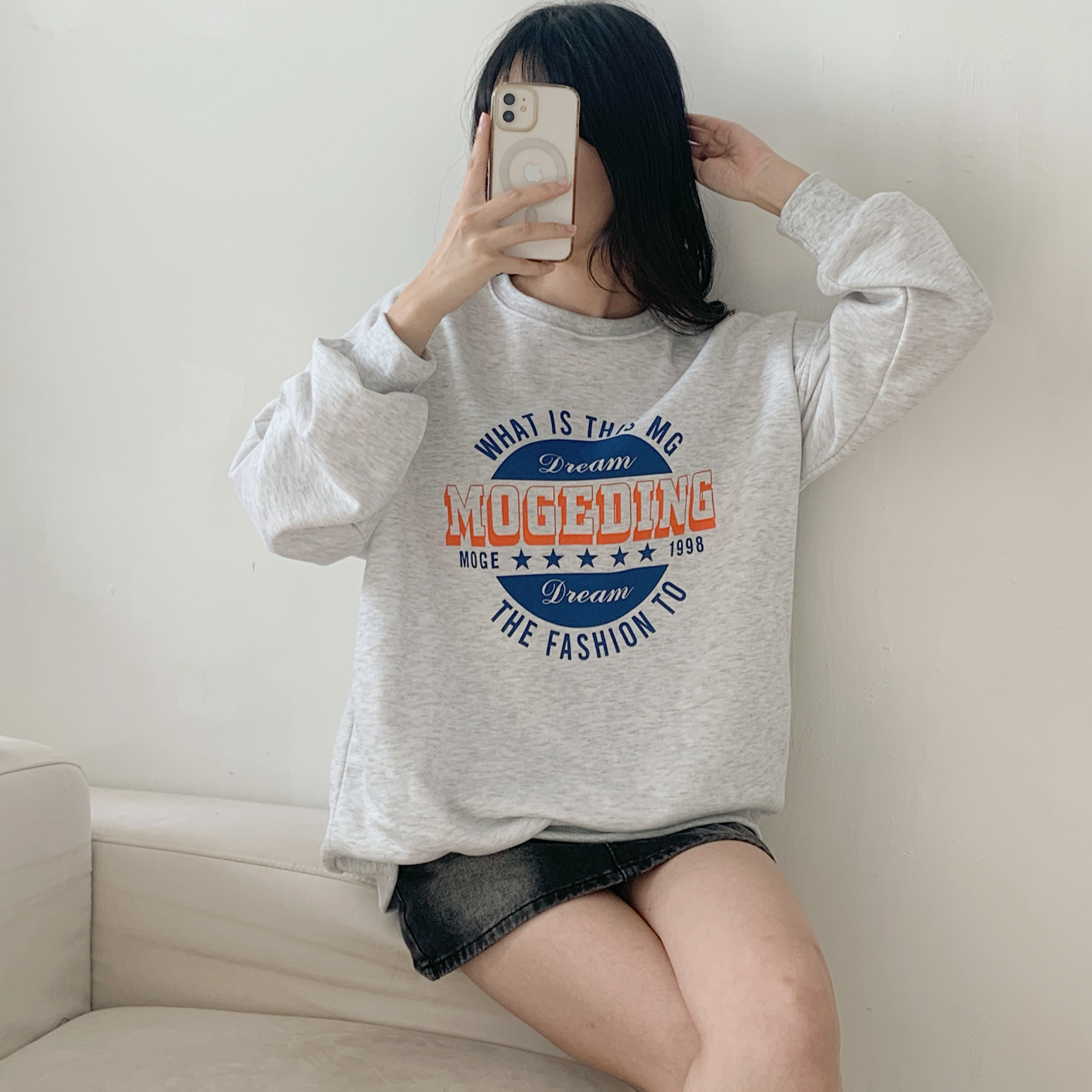 裏起毛ラウンドネックオーバーサイズプリントスウェット | 詳細画像2