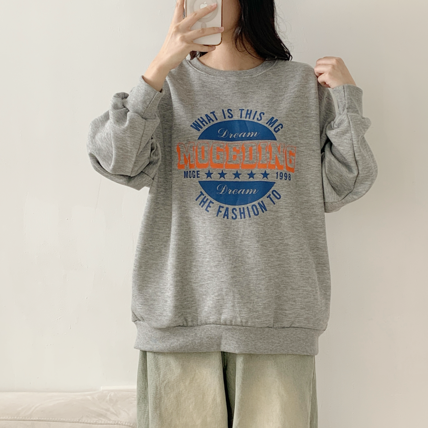 裏起毛ラウンドネックオーバーサイズプリントスウェット | 詳細画像7