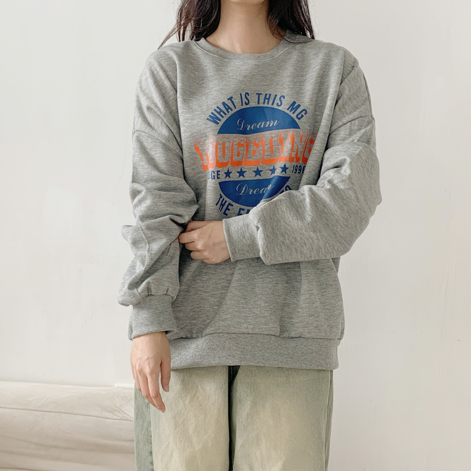 裏起毛ラウンドネックオーバーサイズプリントスウェット | 詳細画像8