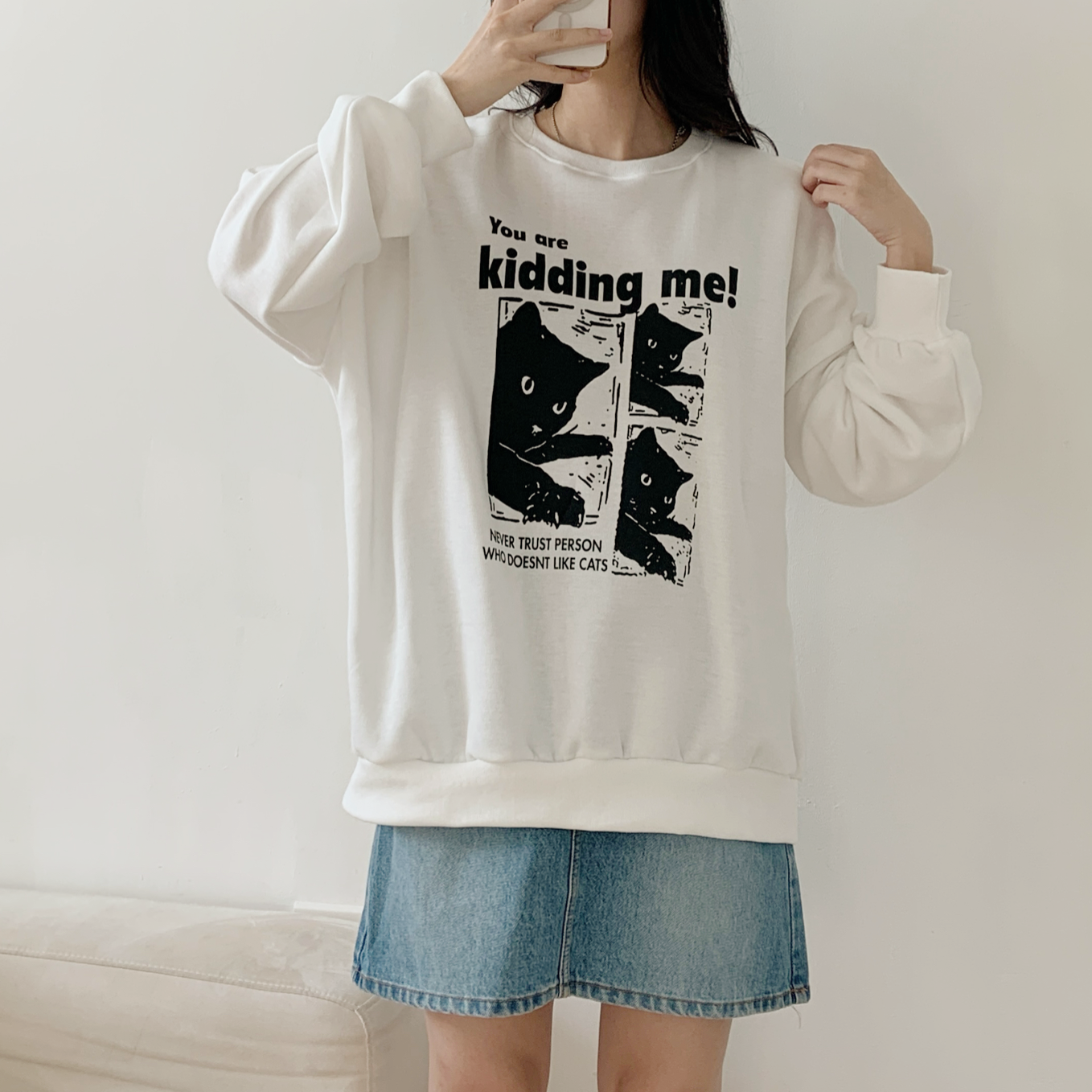 裏起毛ラウンドネックオーバーサイズプリントスウェット | 詳細画像4