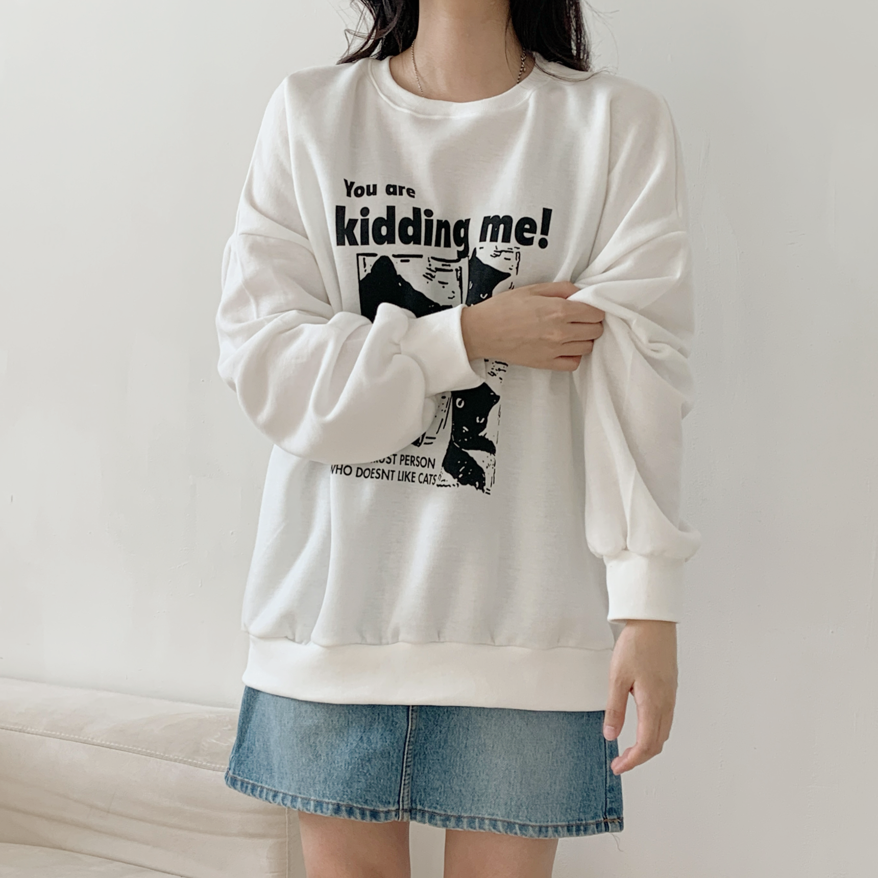 裏起毛ラウンドネックオーバーサイズプリントスウェット | 詳細画像5