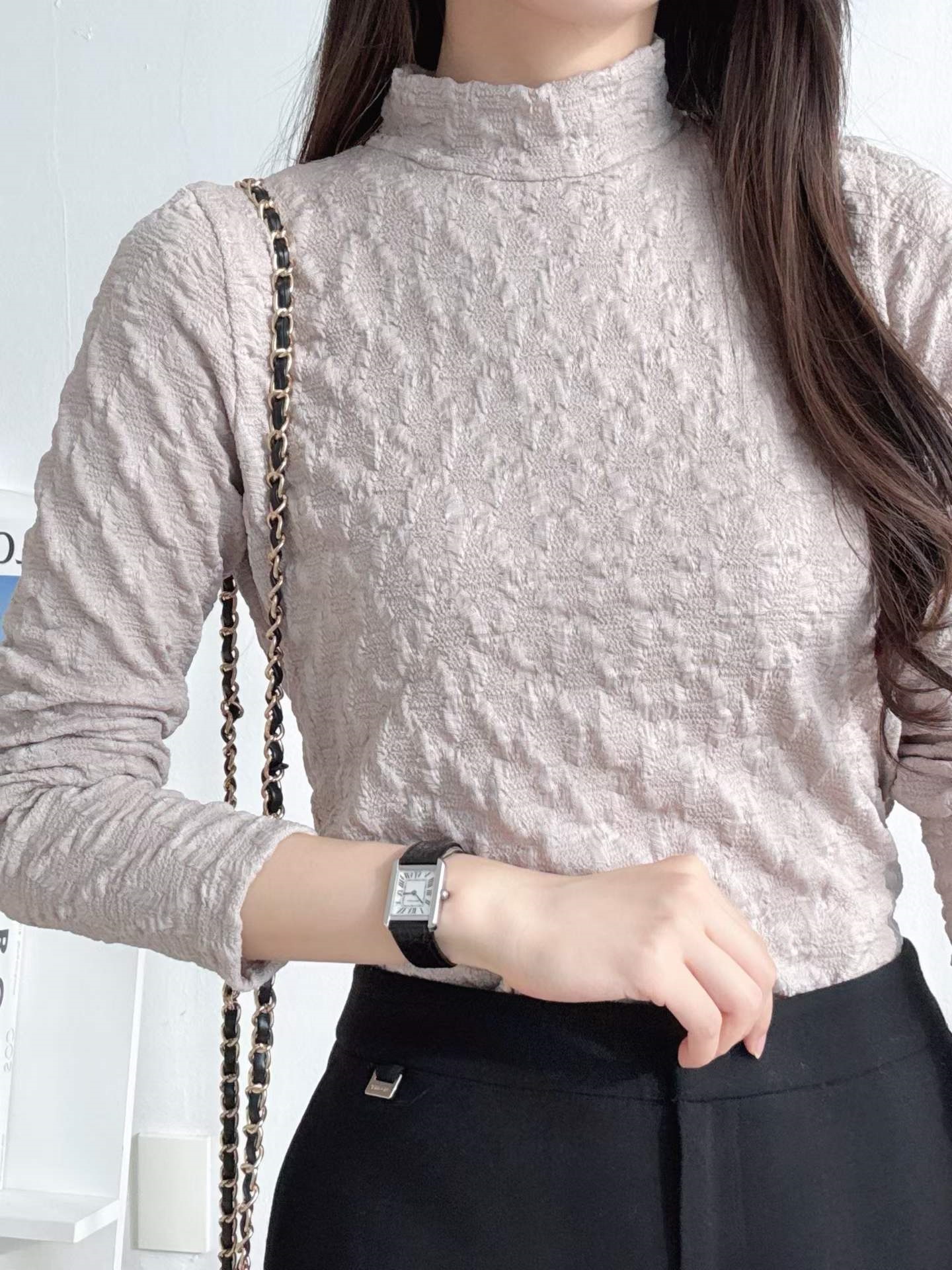 ストレッチハーフネックケーブルTシャツ | 詳細画像3