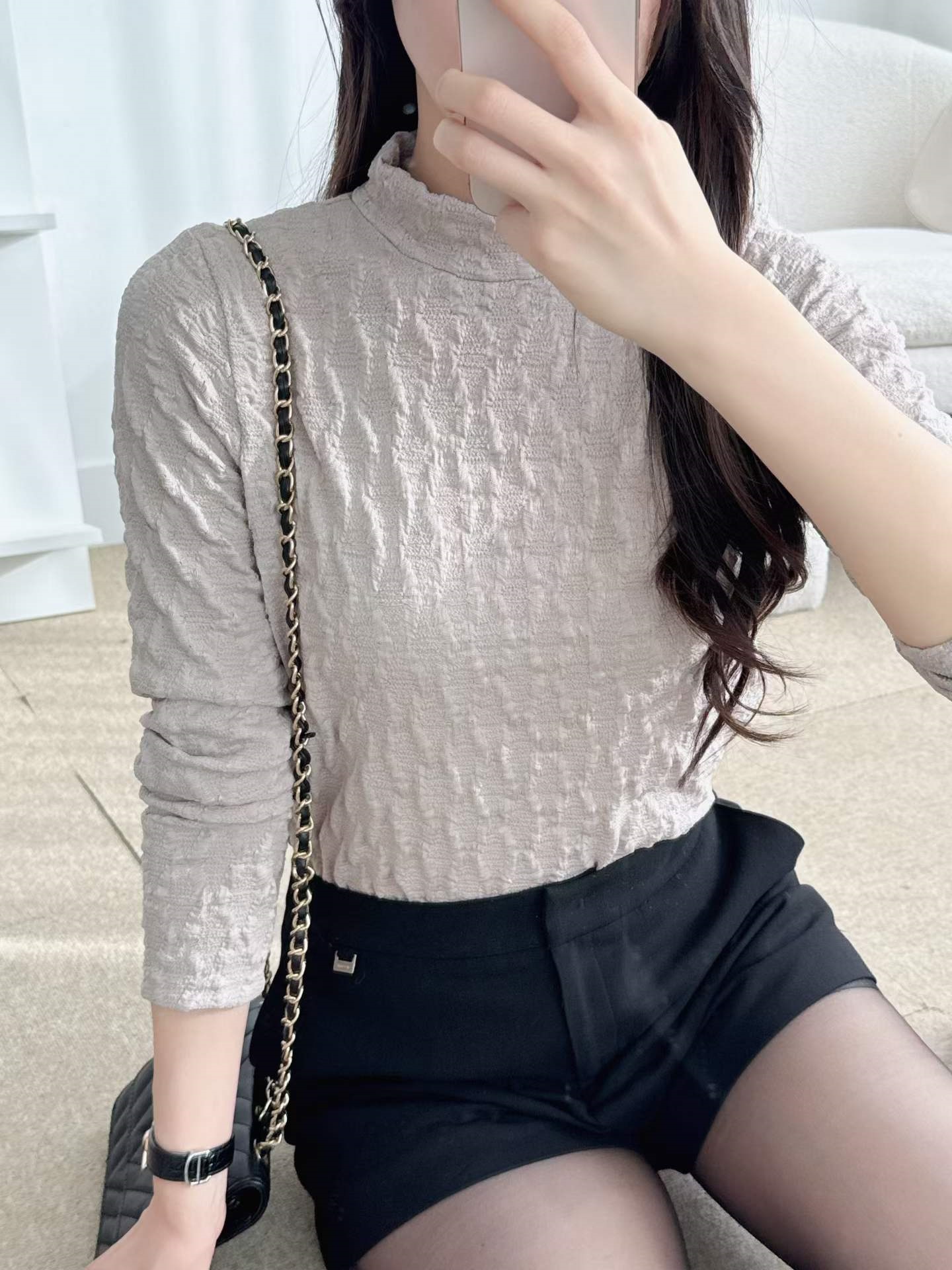 ストレッチハーフネックケーブルTシャツ | 詳細画像4