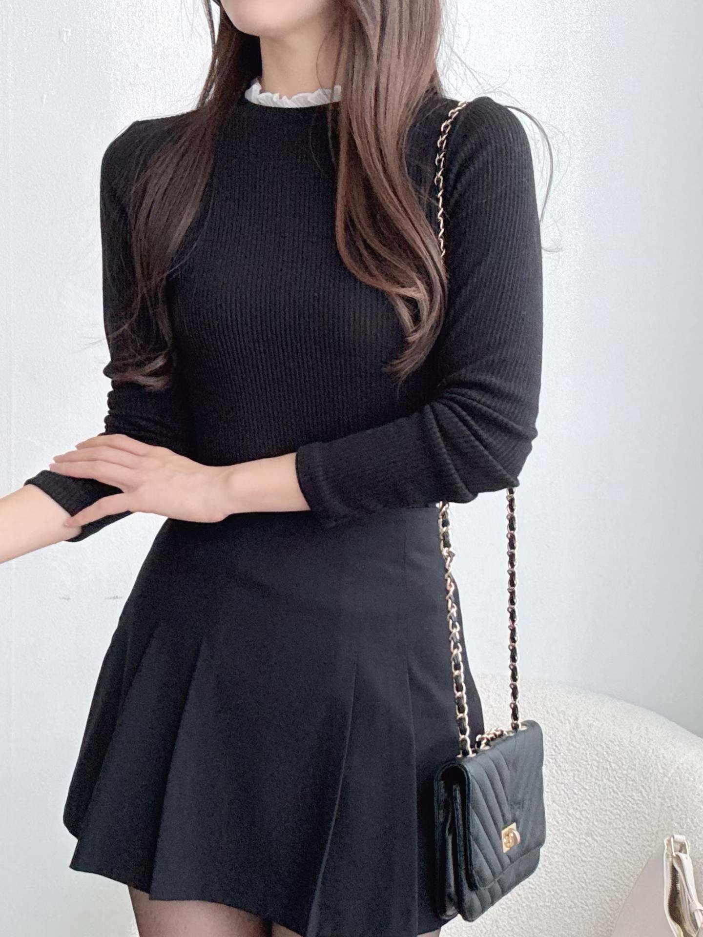 リブハーフネックフリルニット | 詳細画像5