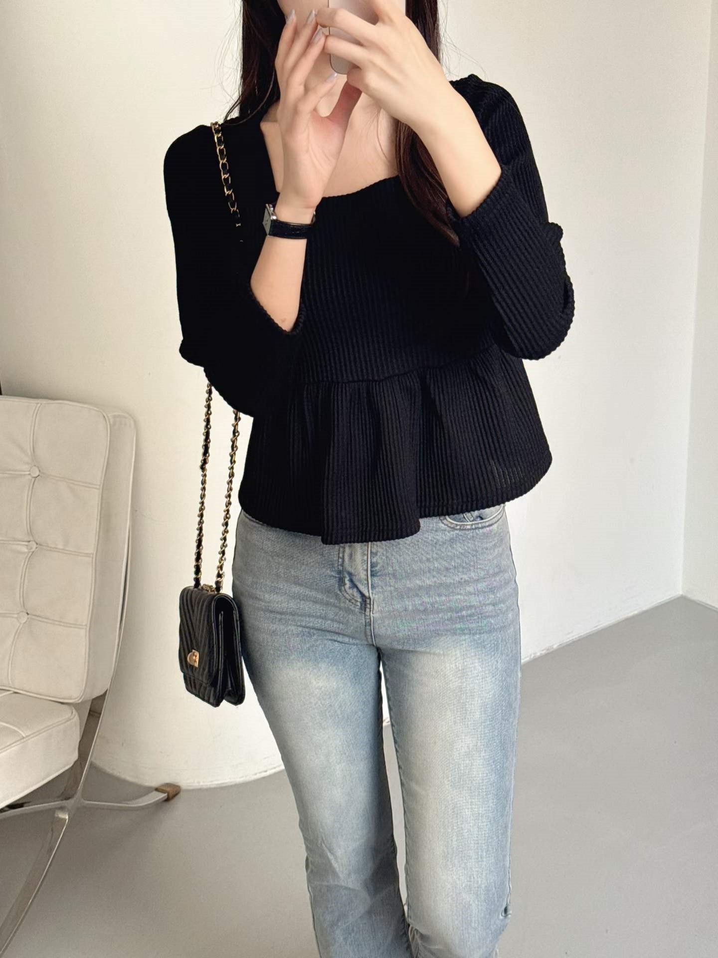 リブスクエアネックAラインニット | 詳細画像2