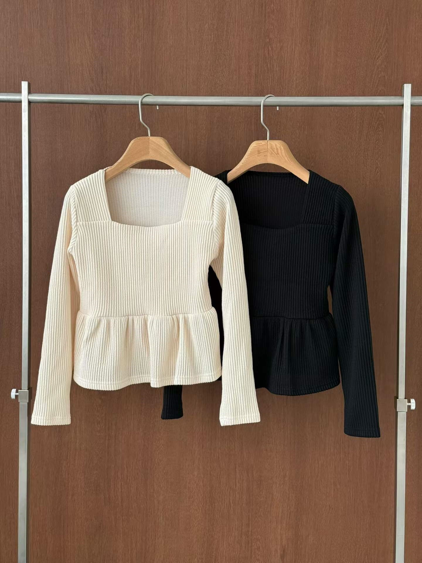 リブスクエアネックAラインニット | 詳細画像10