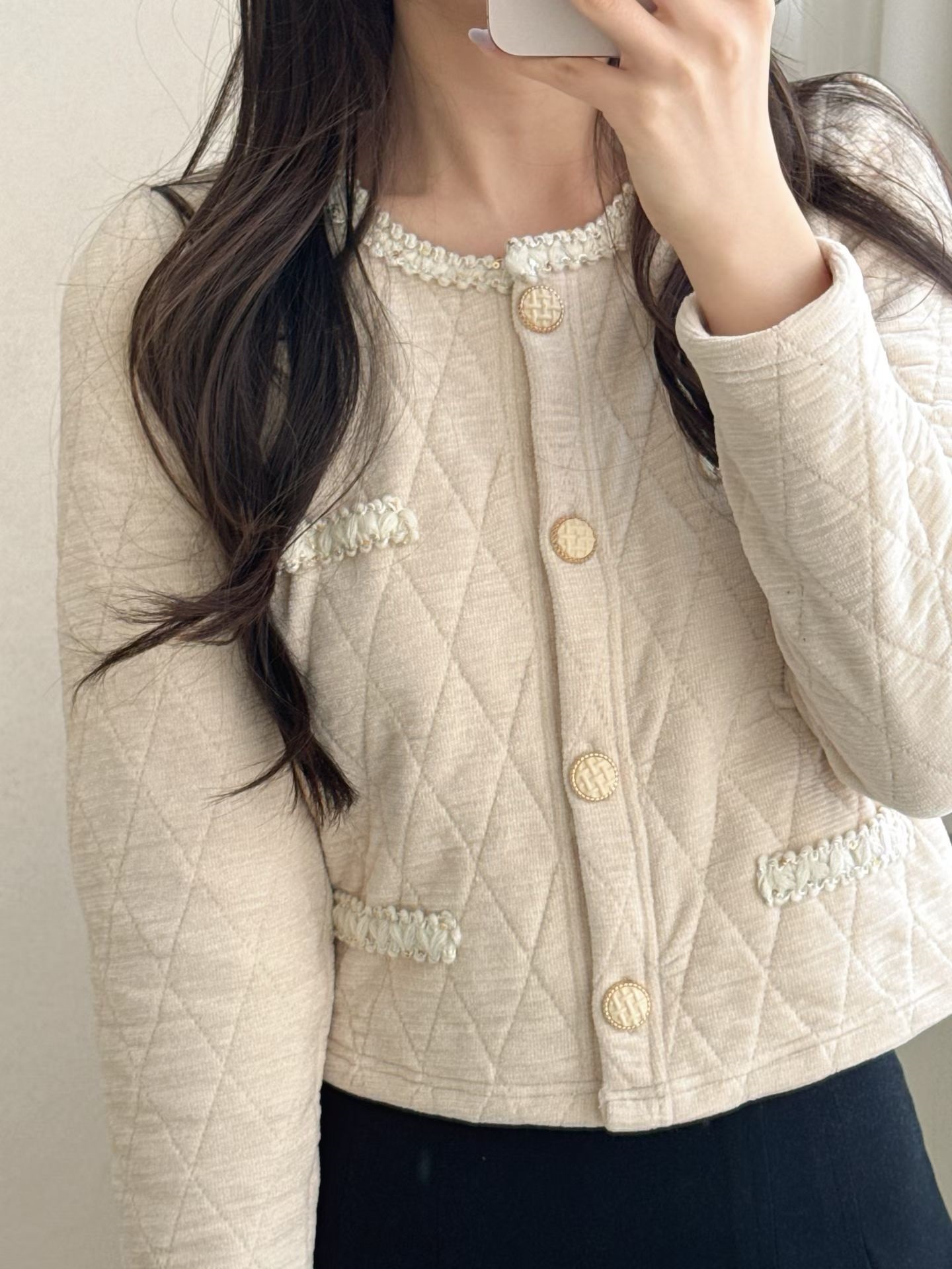 スパンコールラウンドネックカーディガン | 詳細画像3