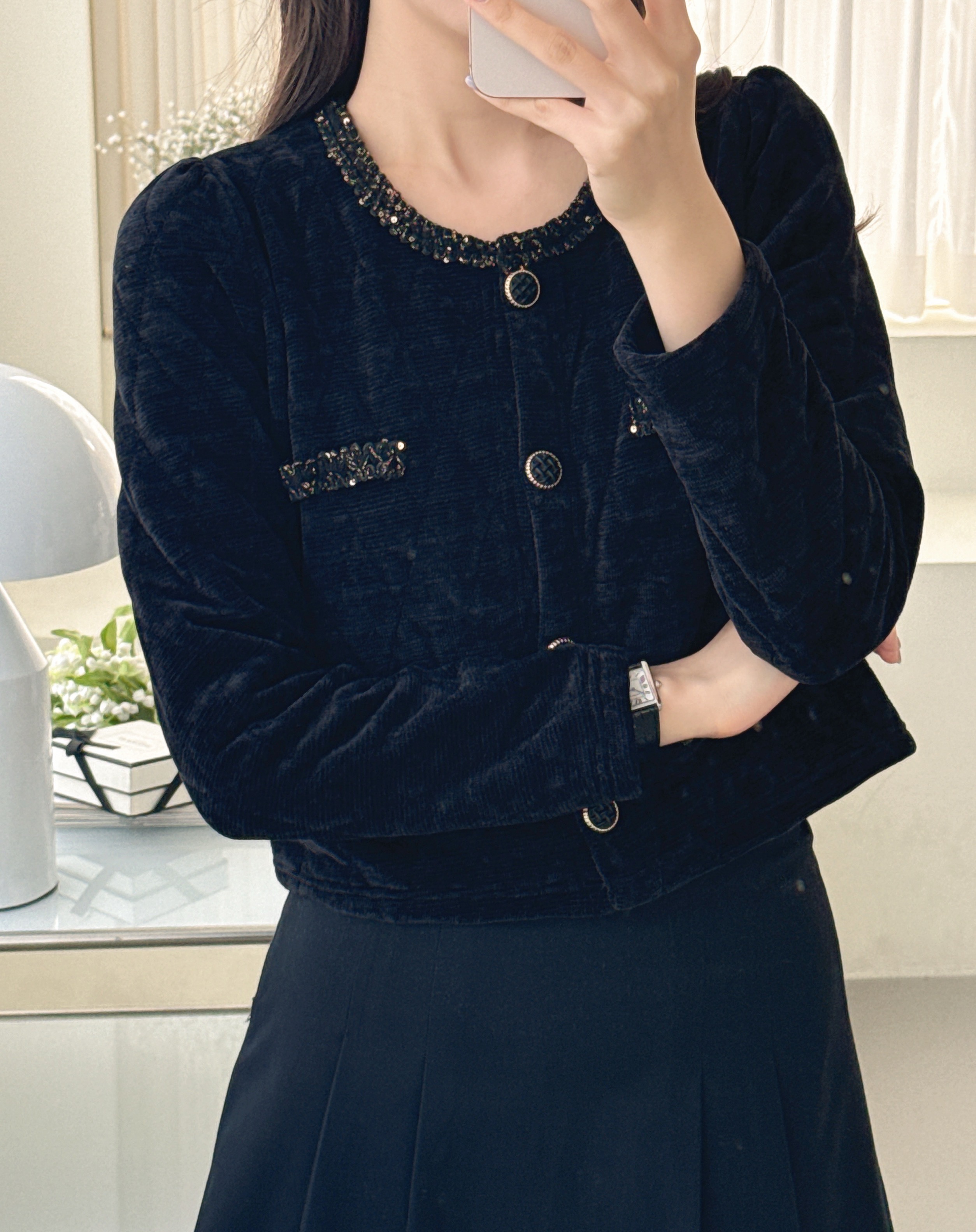 スパンコールラウンドネックカーディガン | 詳細画像4