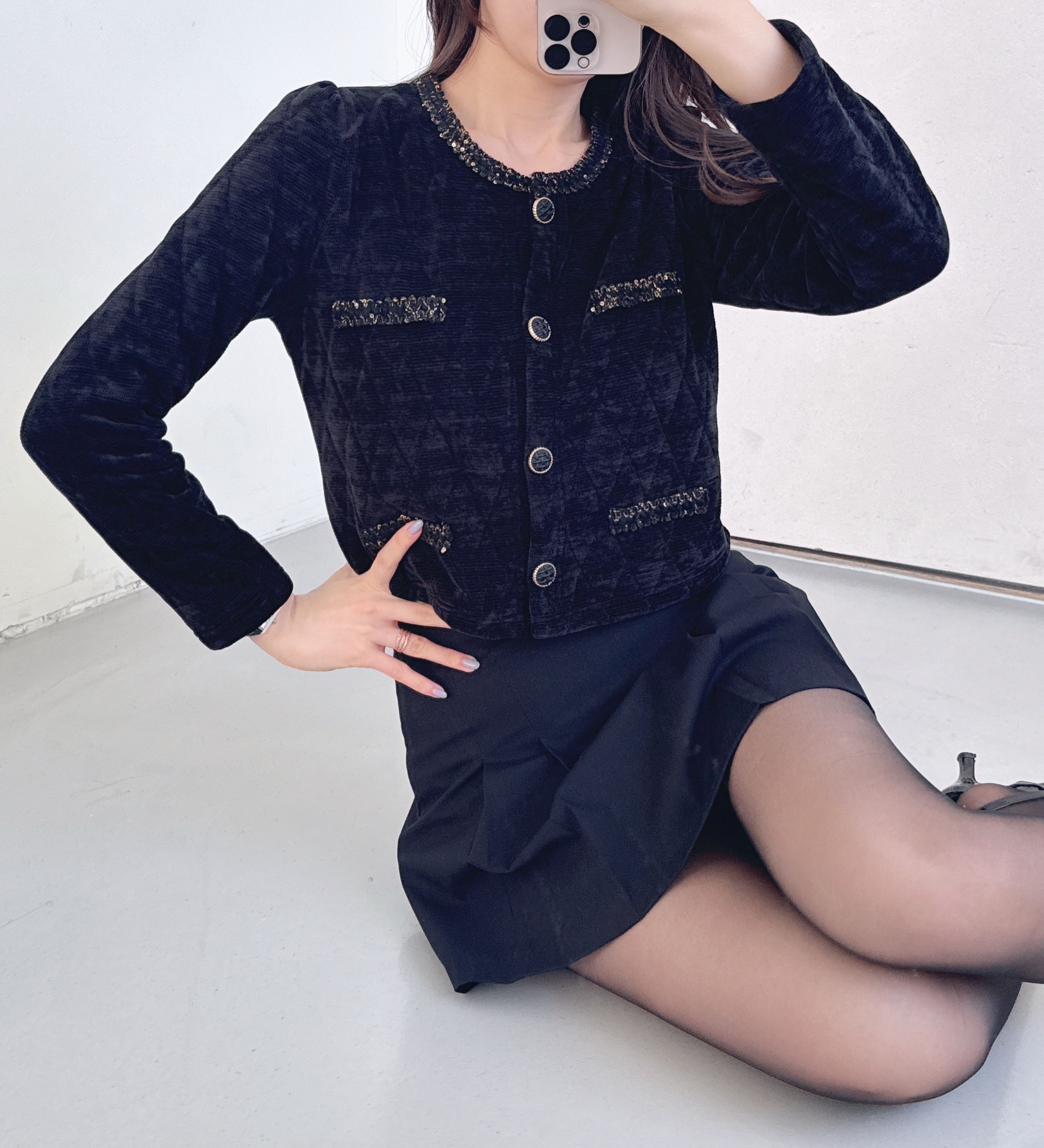 スパンコールラウンドネックカーディガン | 詳細画像9