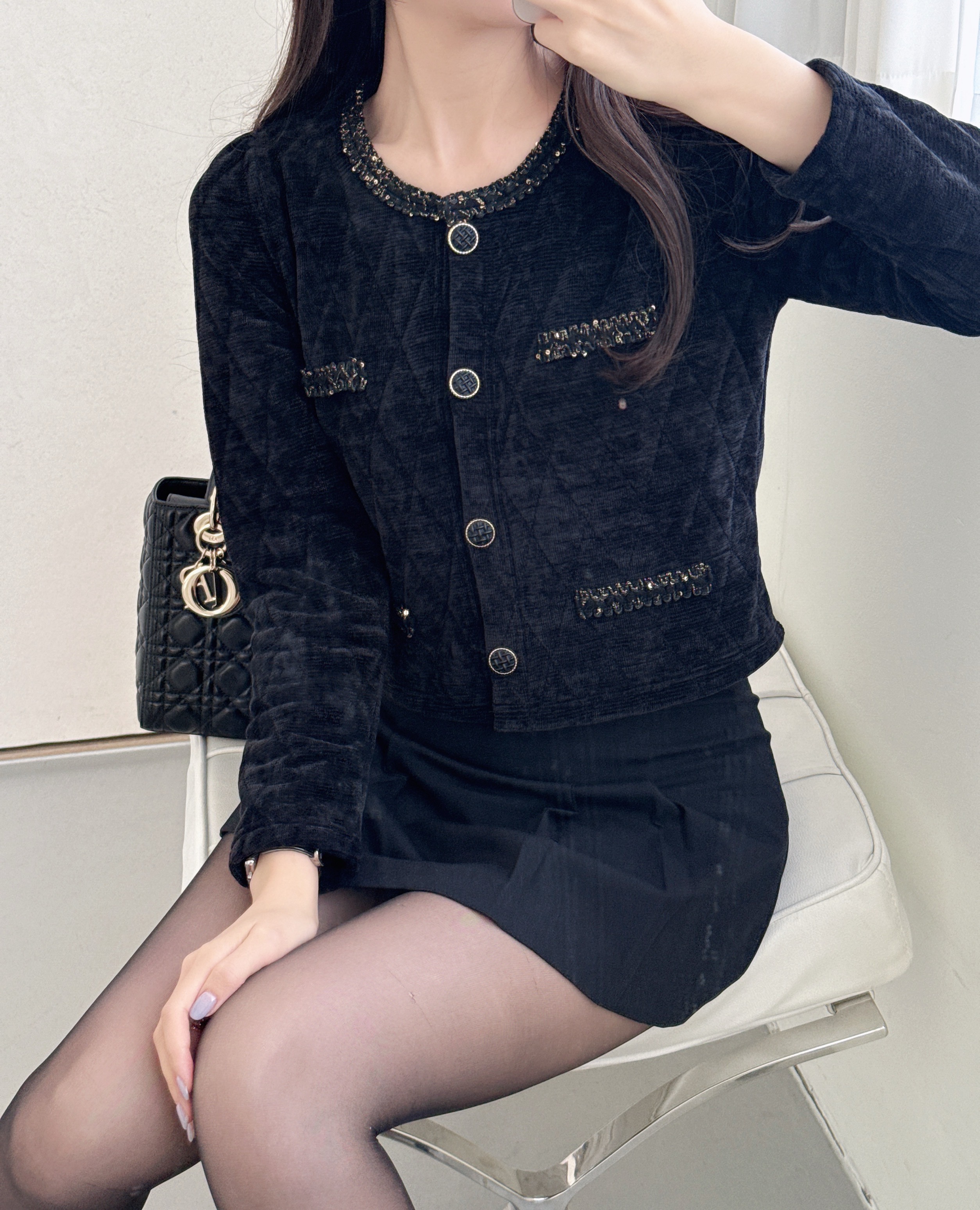 スパンコールラウンドネックカーディガン | 詳細画像11