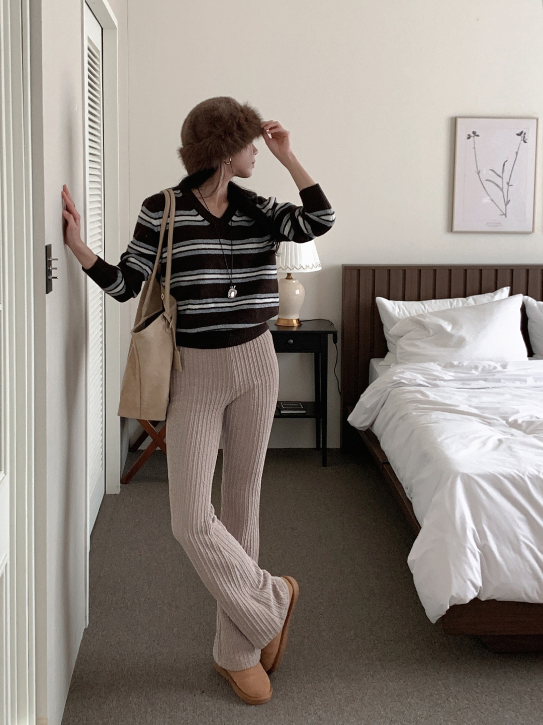 裏起毛ベロアウエストゴムブーツカットパンツ | 詳細画像14