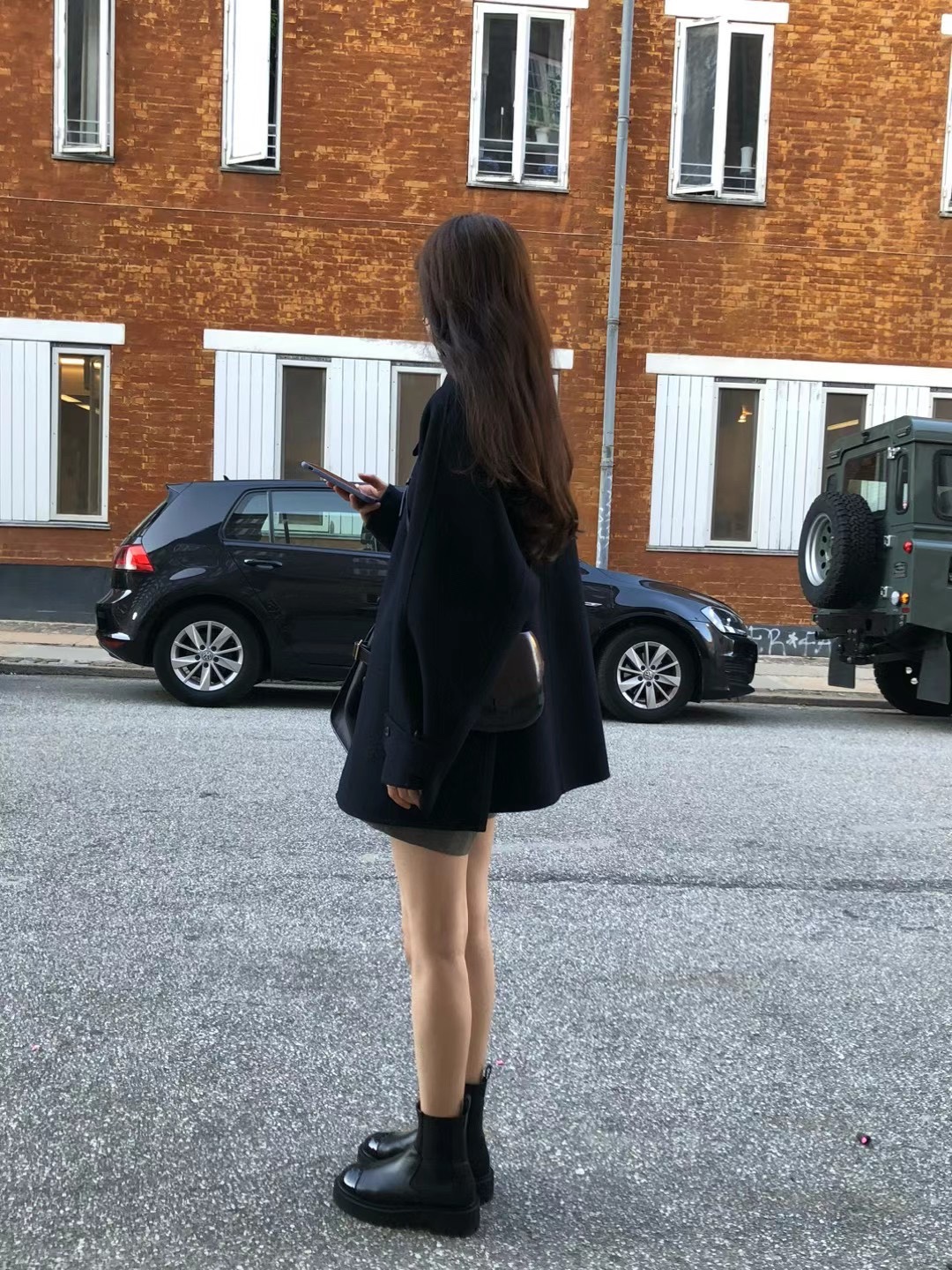 ウール混ルーズストレートハーフコート | 詳細画像5