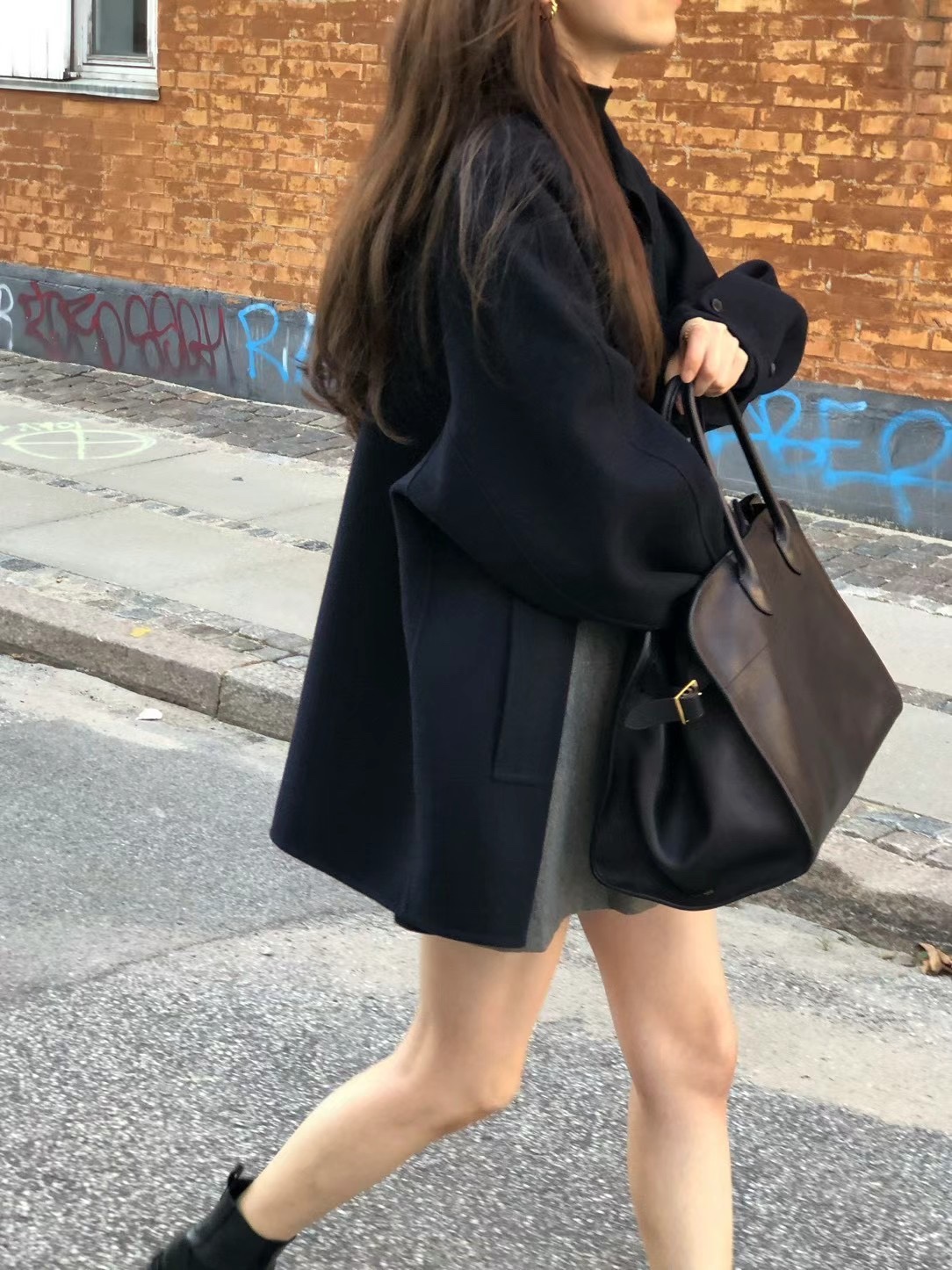 ウール混ルーズストレートハーフコート | 詳細画像9