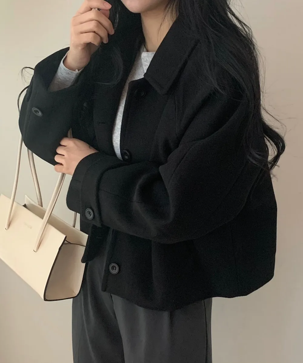 ウール混クロップドコート | 詳細画像1