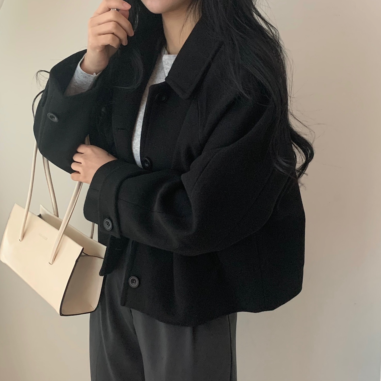 ウール混クロップドコート | 詳細画像2