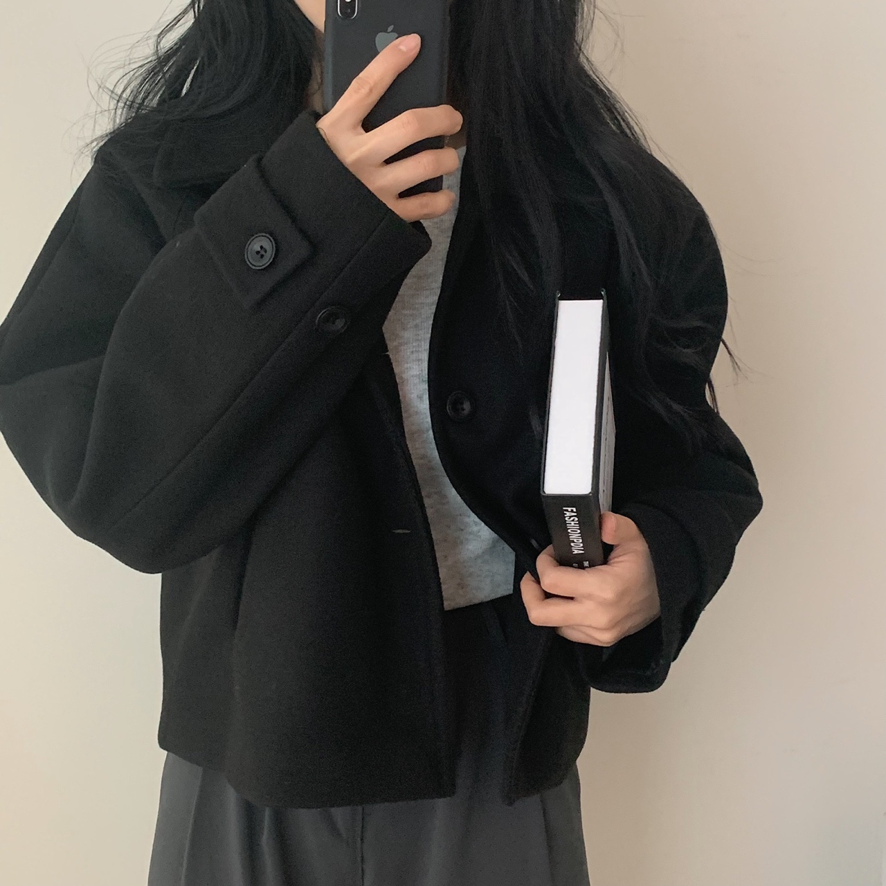 ウール混クロップドコート | 詳細画像7