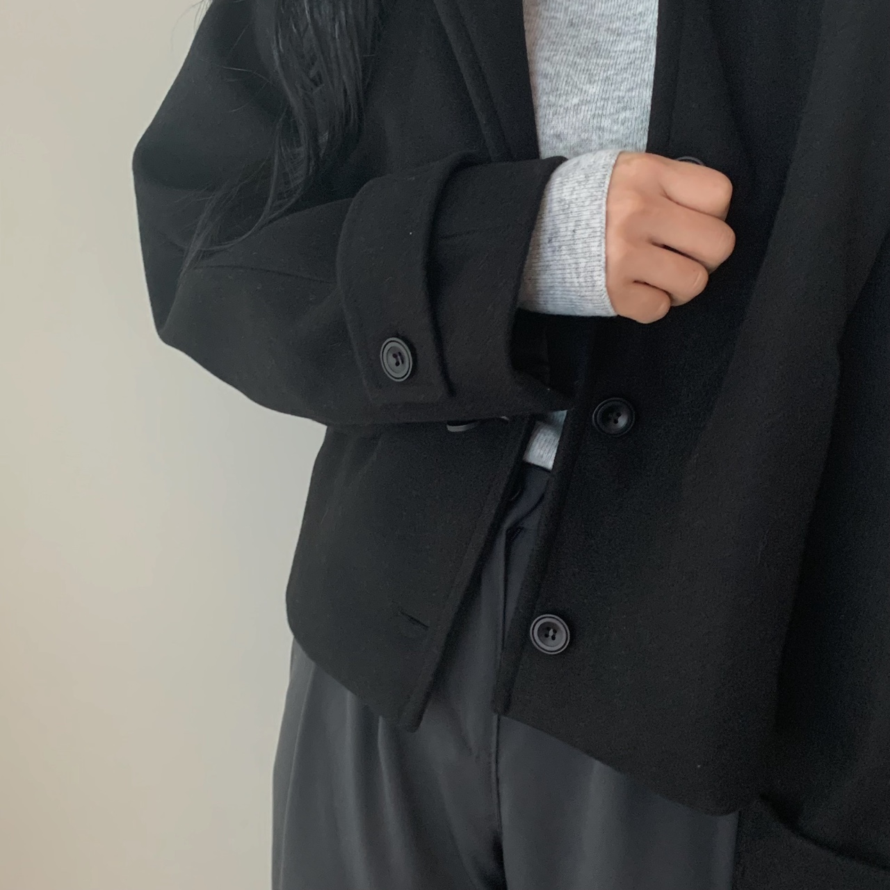 ウール混クロップドコート | 詳細画像9
