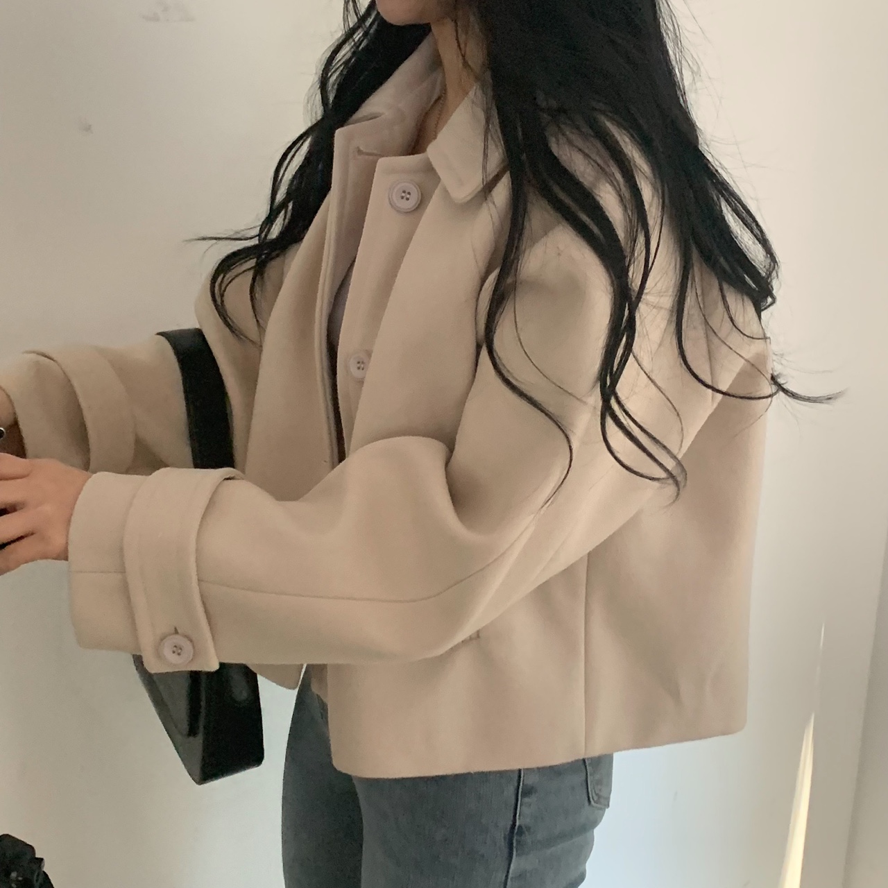 ウール混クロップドコート | 詳細画像10