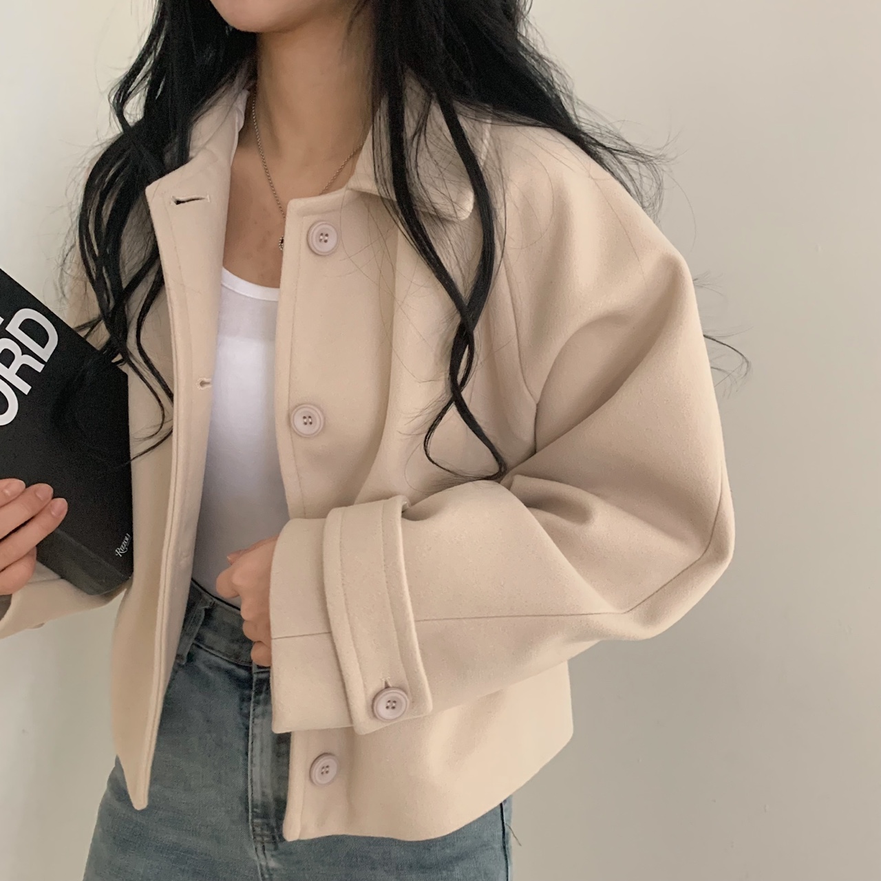 ウール混クロップドコート | 詳細画像12