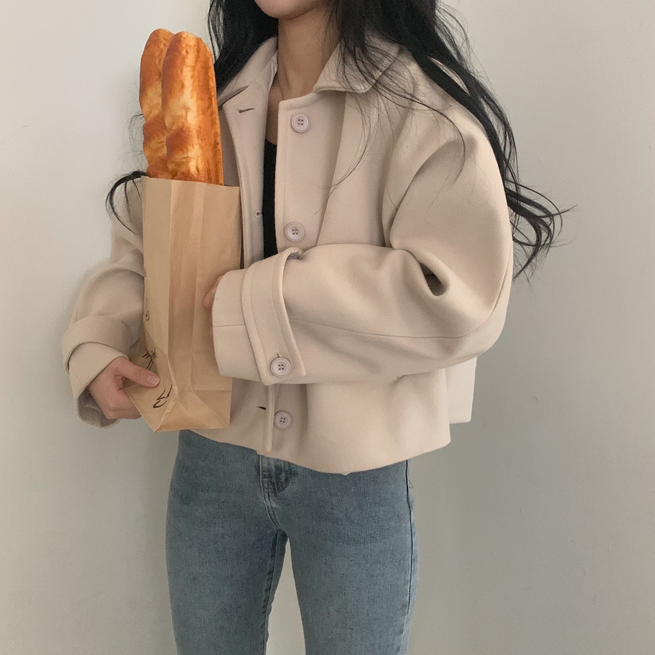 ウール混クロップドコート | 詳細画像13