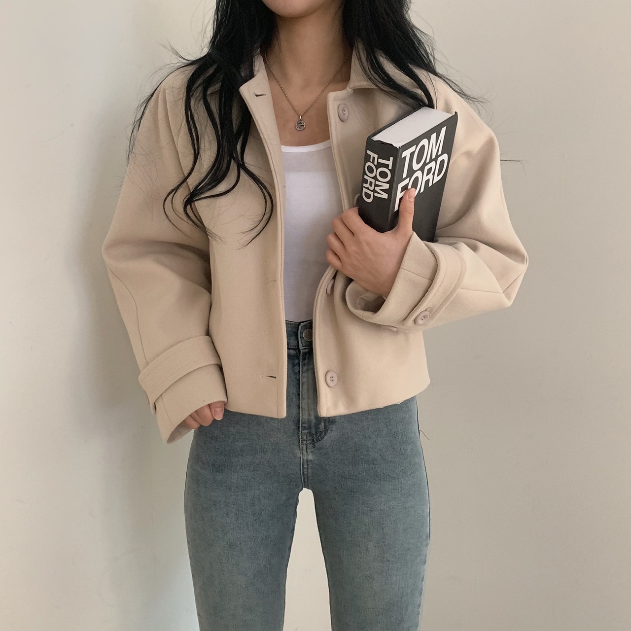 ウール混クロップドコート | 詳細画像15